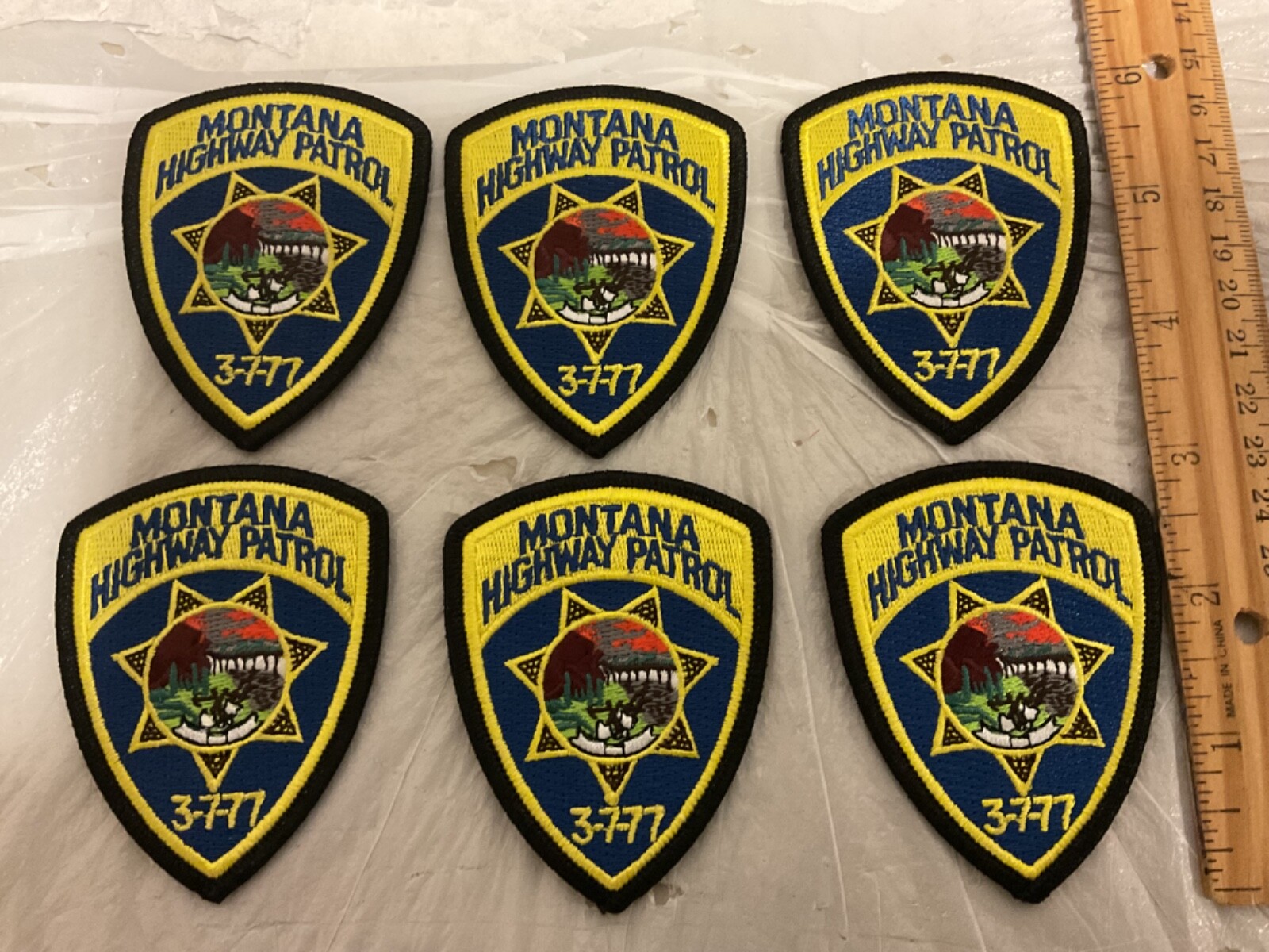 Montana Highway Patrol collectors patch set 6 pieces all hat size new