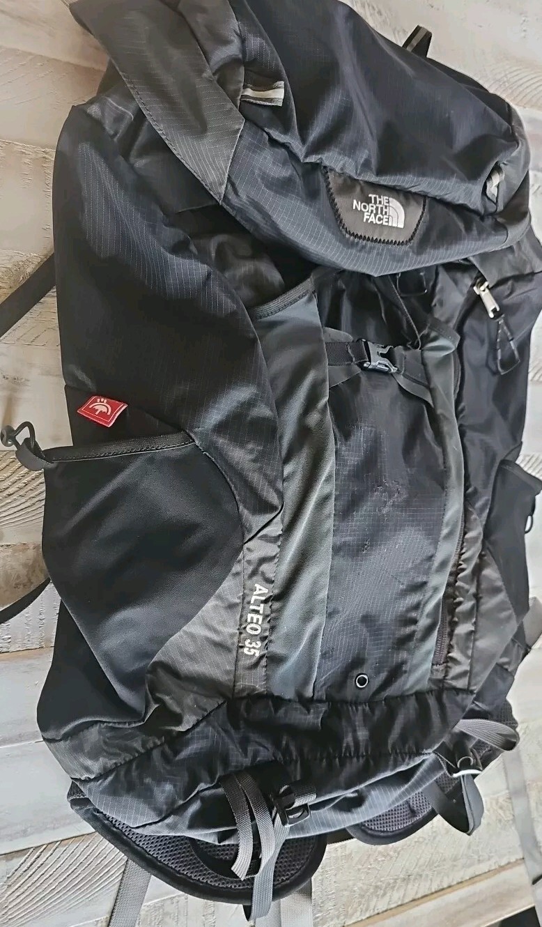 The North Face Backpack ALTEO 35 Black, Charcoal Gray***flawed, see pics***