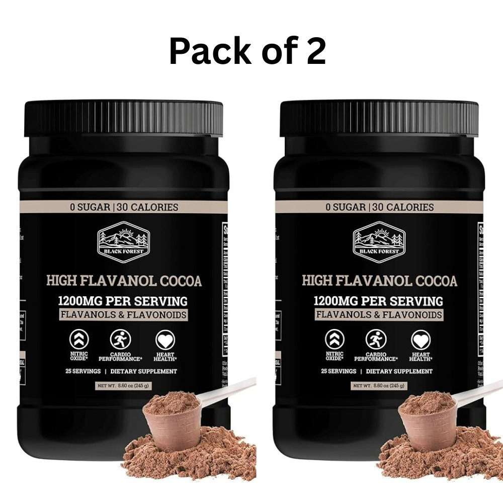 2 PK Black Forest High Flavanol Cocoa Powder 1200mg Flavonoids Supplement 8.6oz