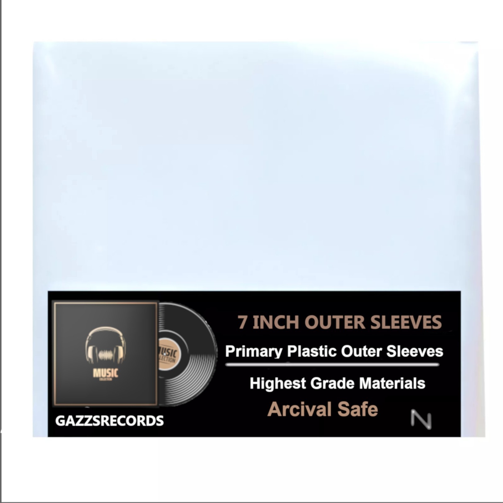 10 × 7" Clear Plastic Polythene Vinyl 45rpm Record Sleeves 450 Gauge Singles