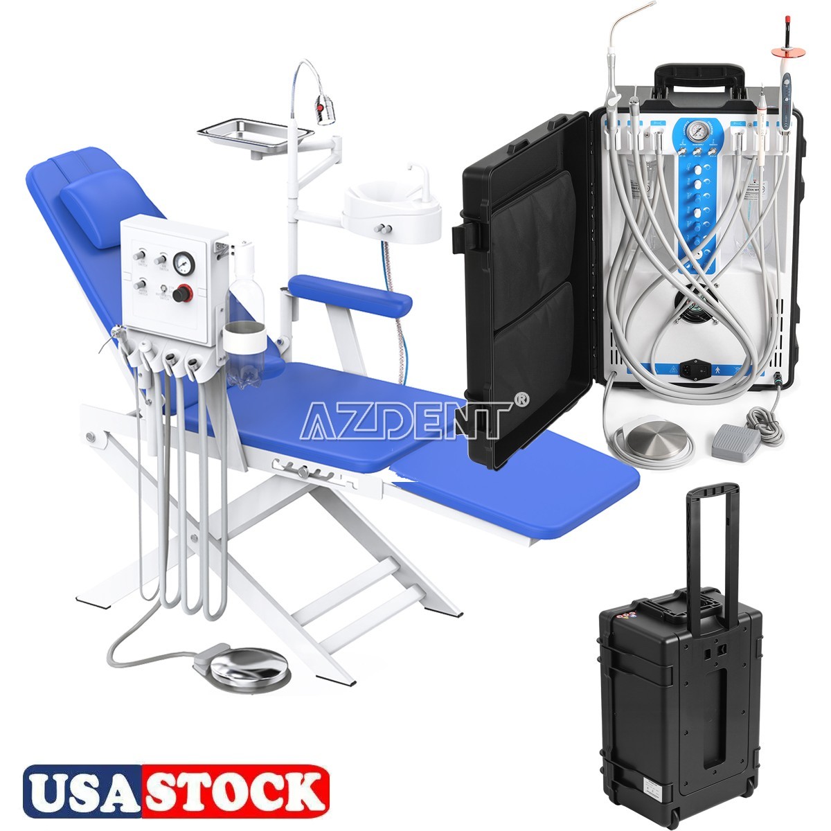 Dental Delivery Unit Air Compressor High Suction/Portable Folding Chair Turbine