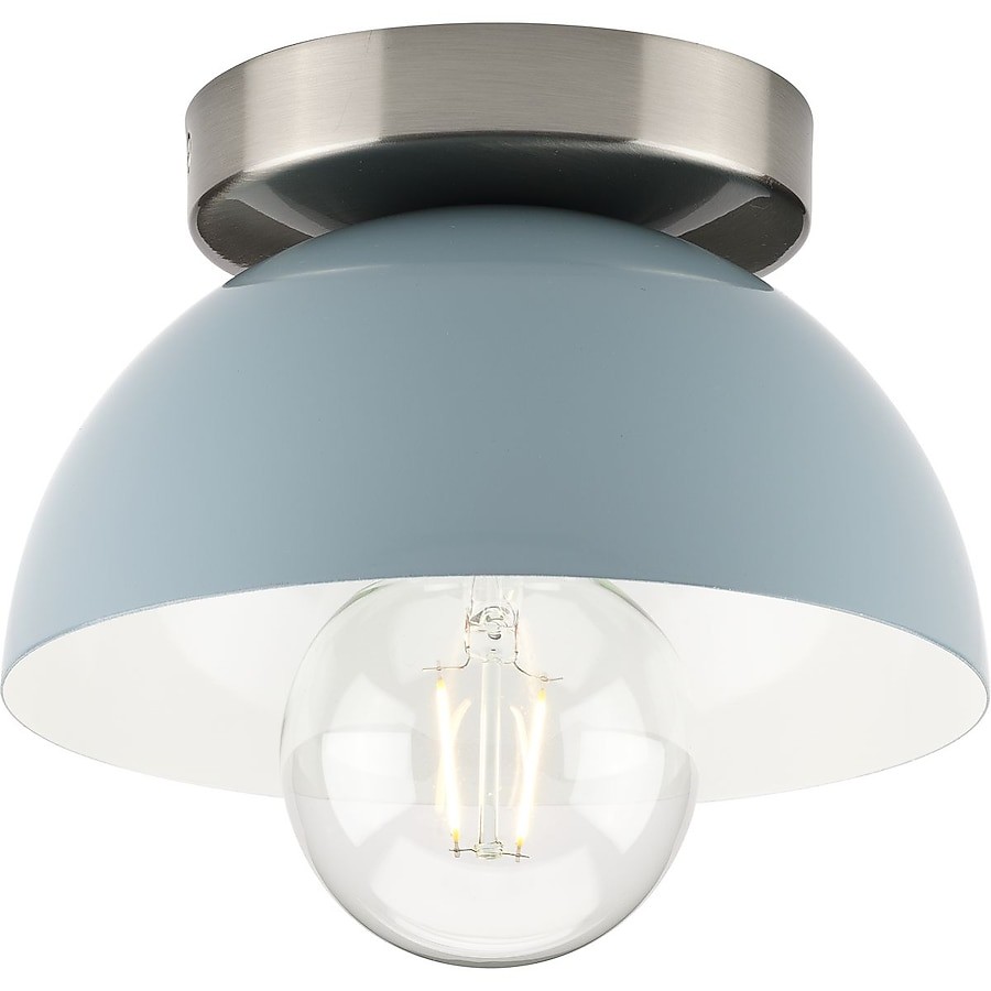 Progress Lighting Eva 7.37 in. 1-Light Coastal Blue Modern Flush Mount Light