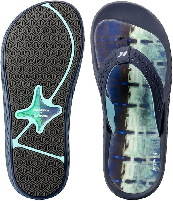 Korkers Fish Flip Marlin w/Fixed Kling-On Deck Soles, Blue, Size 14