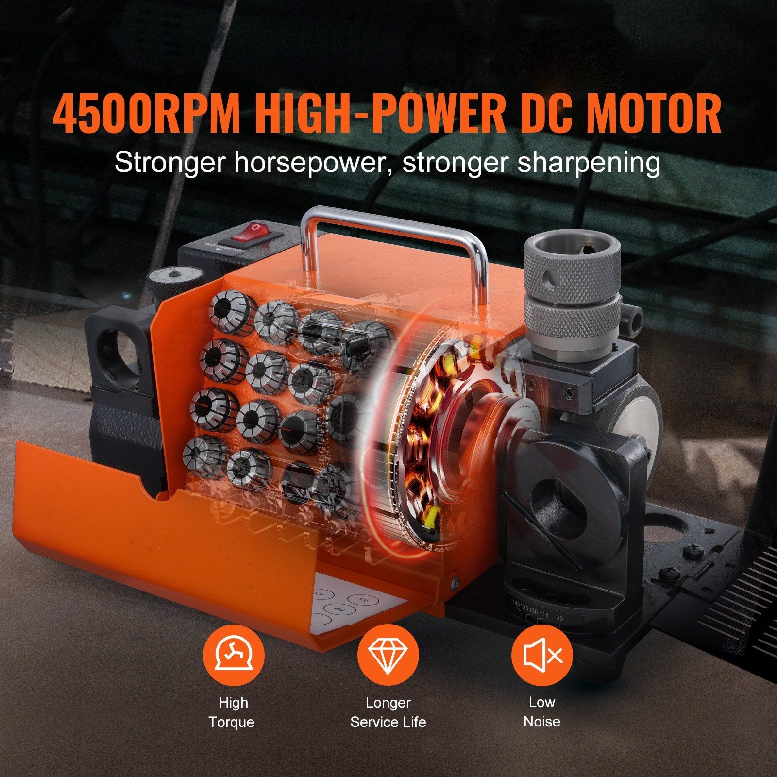 3-20mm Metal Drill Bit Sharpener and 18 Collets Grinding Tool