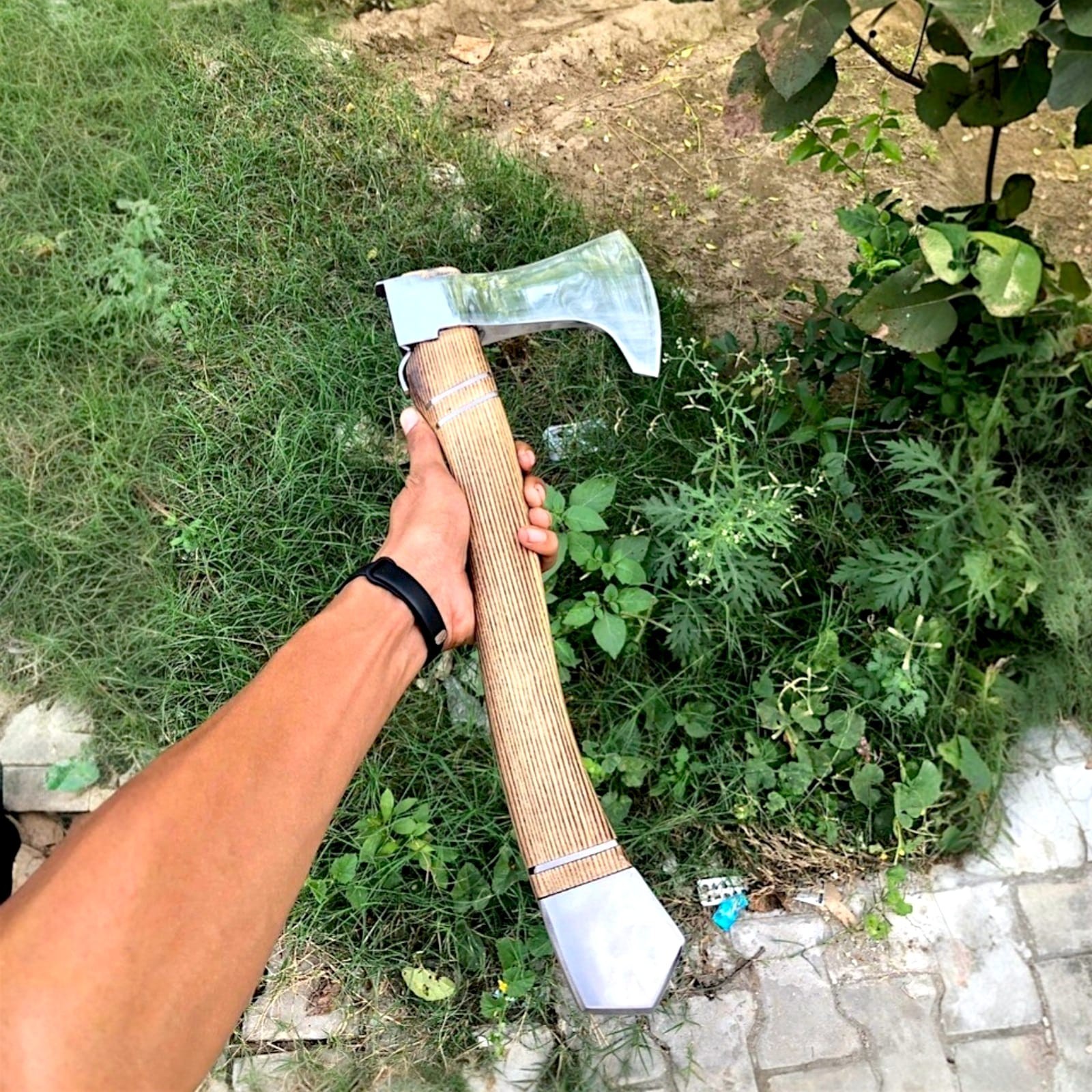 “Hand Axe Hatchet Wood Handle Camping Outdoor Chopping Tool Survival Gear”
