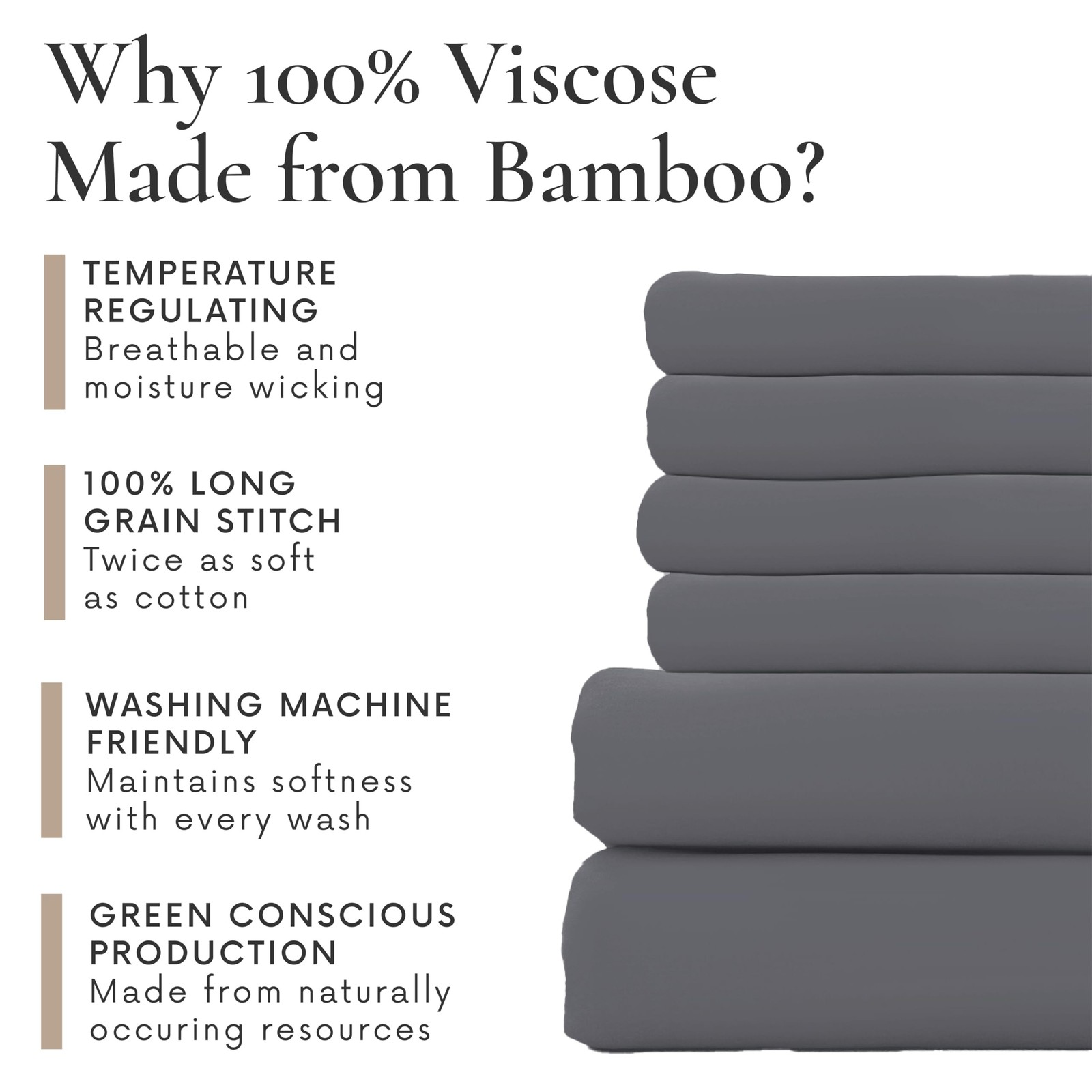 Bamboo Bay 7 Piece Split King Size Sheet Set, 100% Viscose Made from Bamboo, ...
