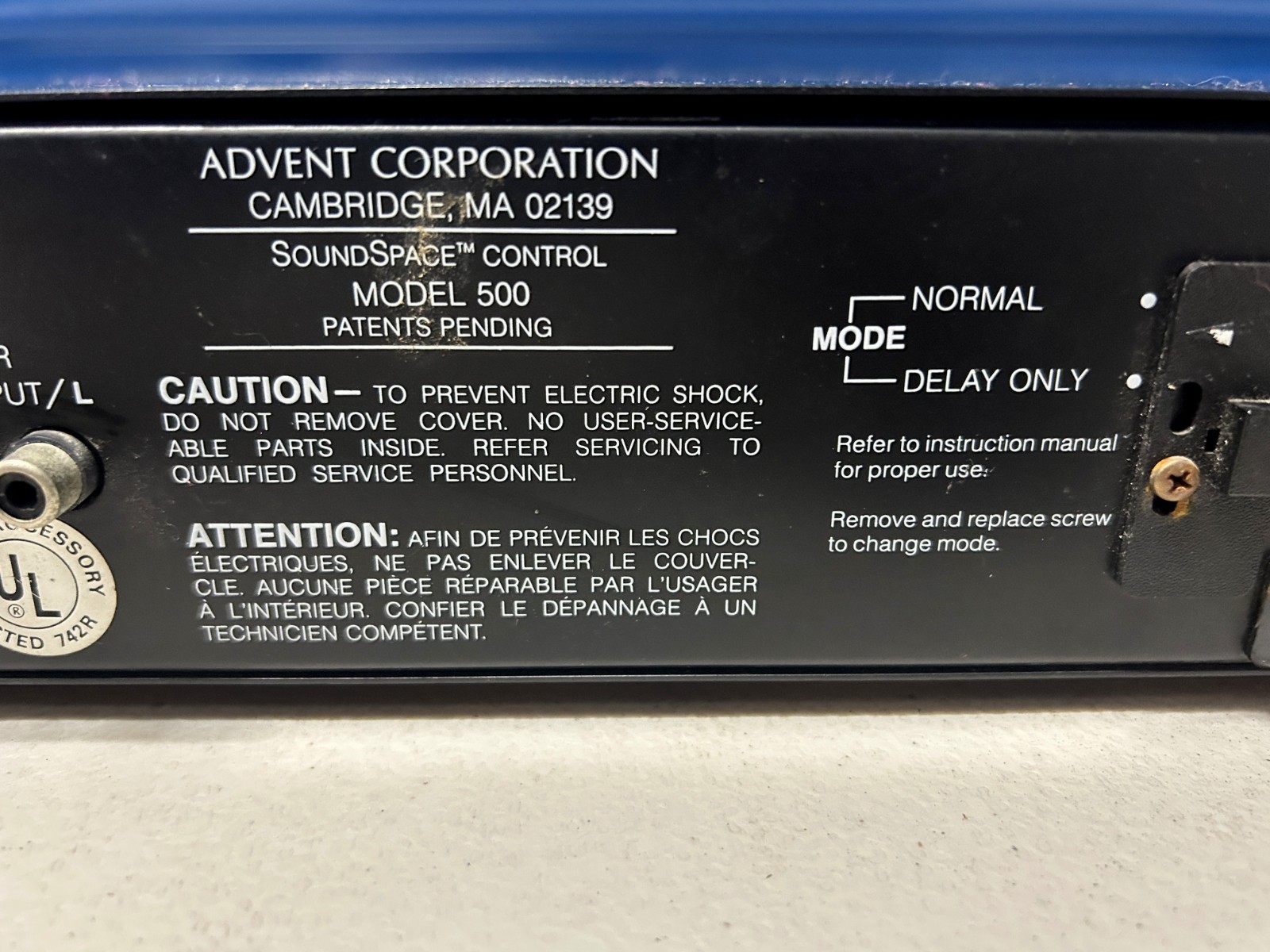 Advent SoundSpace Control 500 Reverb Processor Vintage Audio Effect Unit