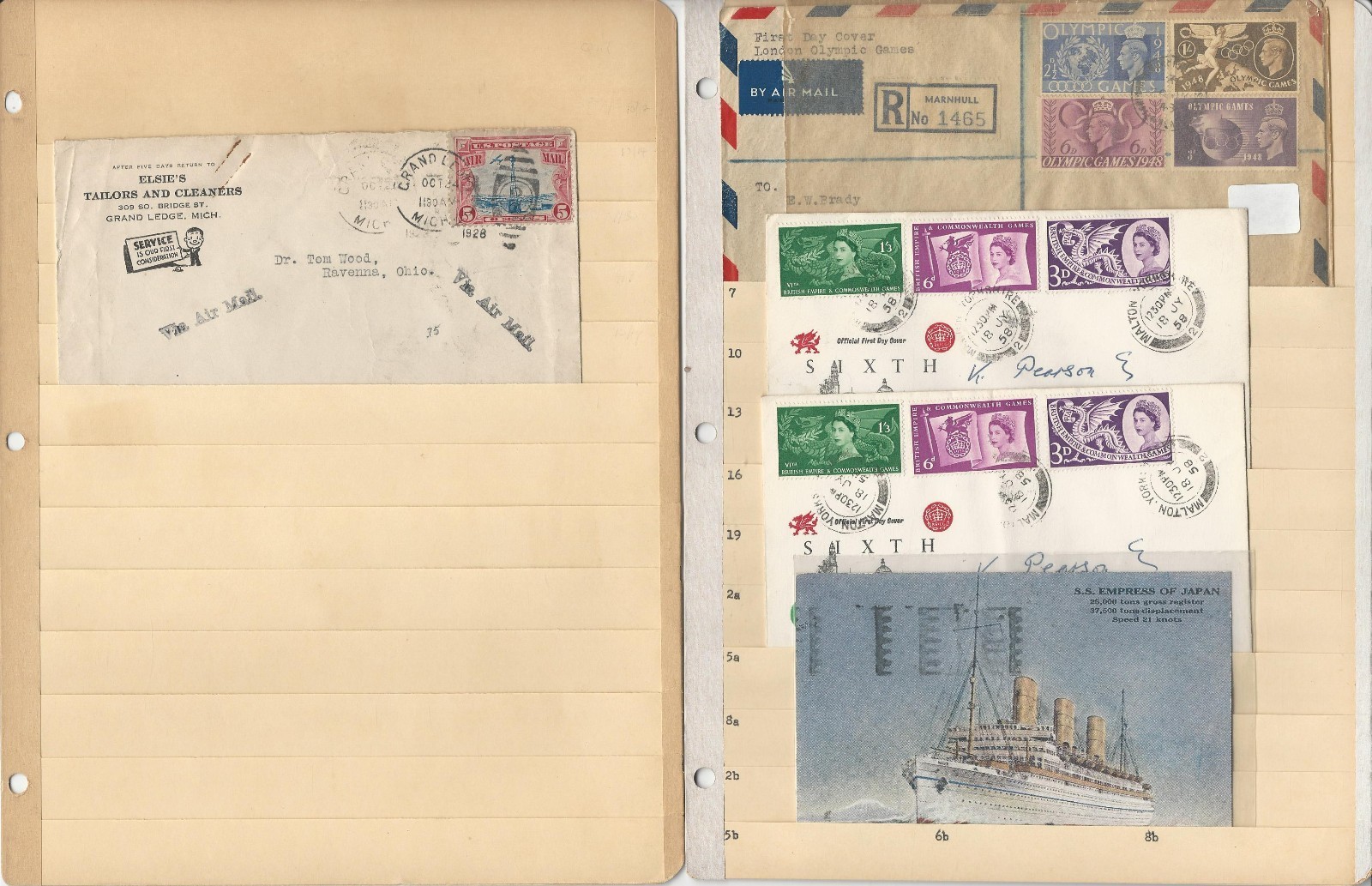 Worldwide Collection of Covers, 13 Different, Nice Selection, + Cut Squares