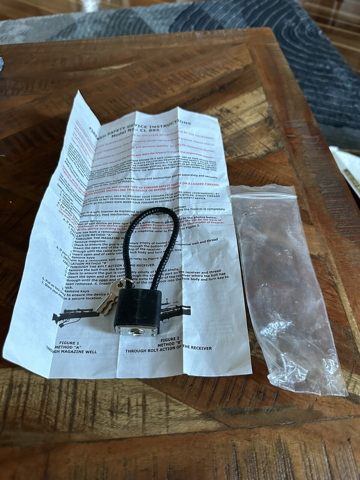 Gun Riffle Cable Lock W 2 Keys Model# CL 885 for Savage Firearms NEW