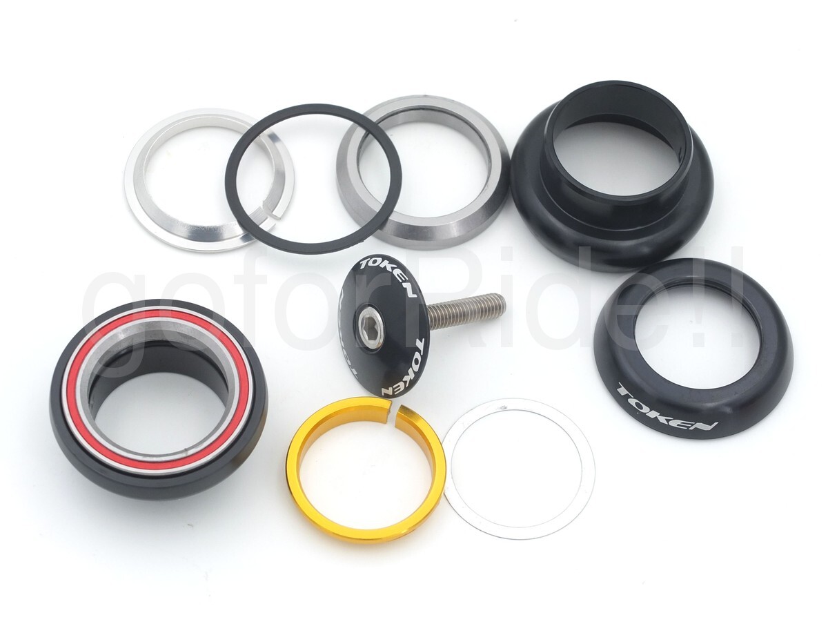 TOKEN TK060 Heggset 1-1/8" Threadless/Integrated Headset Black/Red