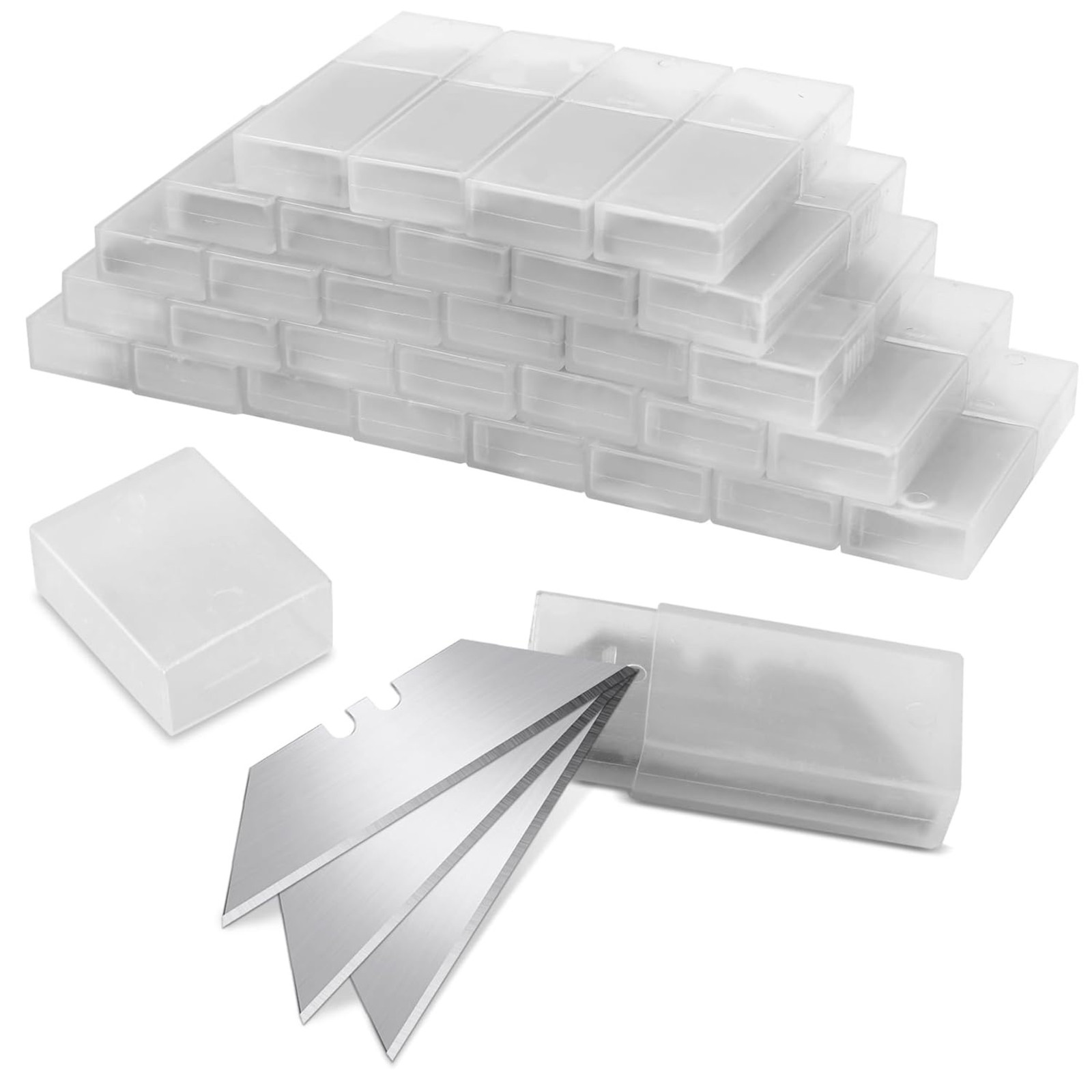 100 PCS Utility Knife Blades General Purpose Heavy-Duty with Dispenser SK5