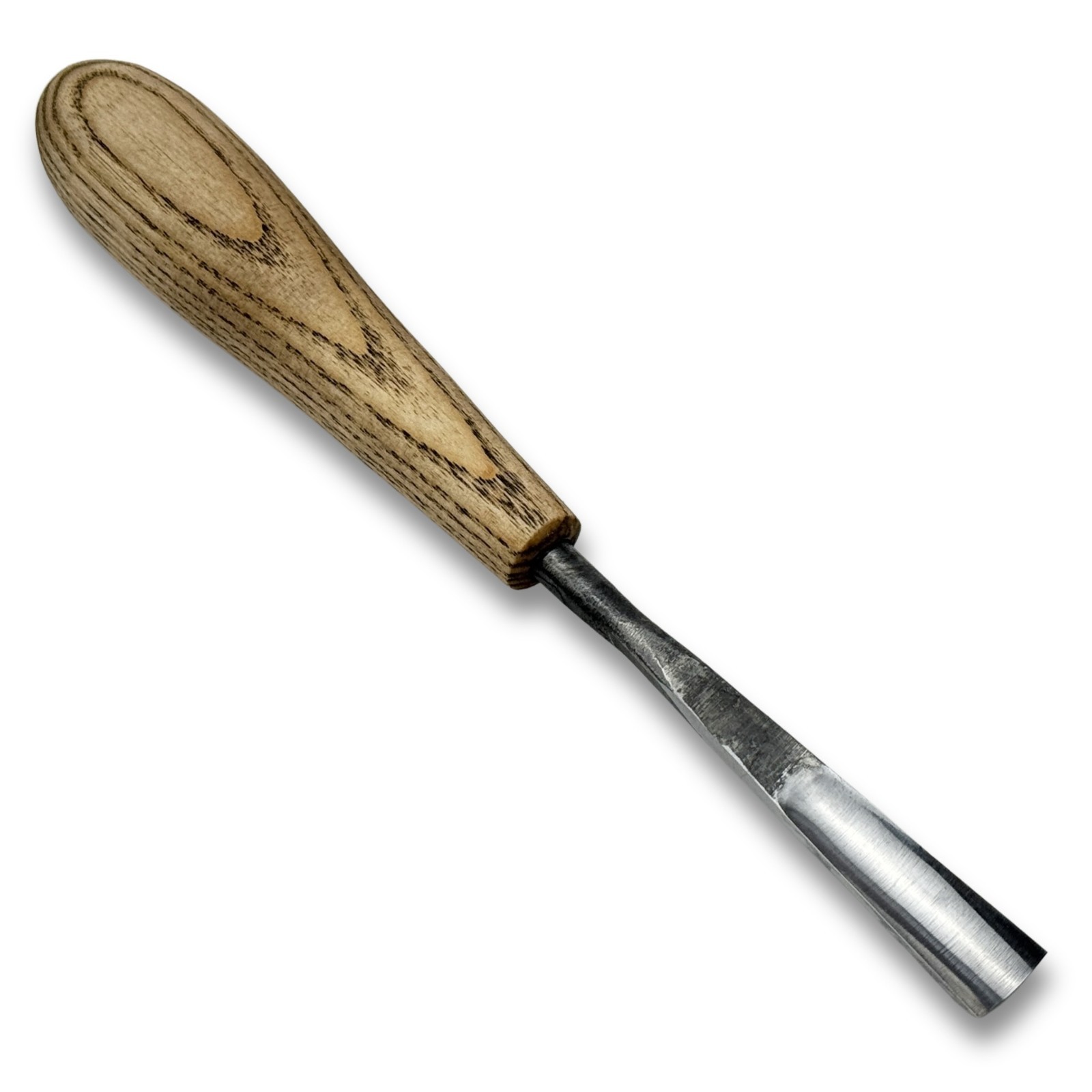 Wood Carving Small Gouge – Hand-Forged 52100 Steel, Ash Handle, Relief Tool