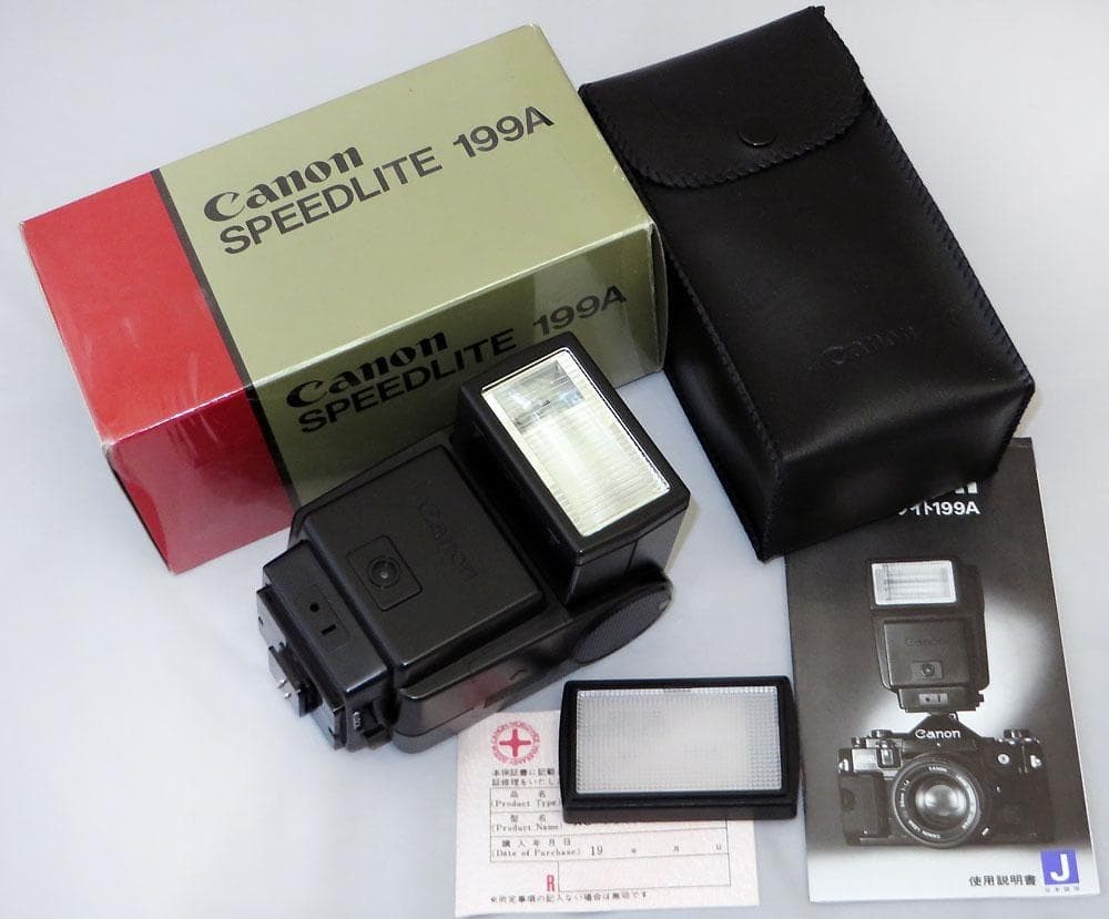 Canon Speedlite 199A Shoe Mount Flash w/Boc , Case From Japan