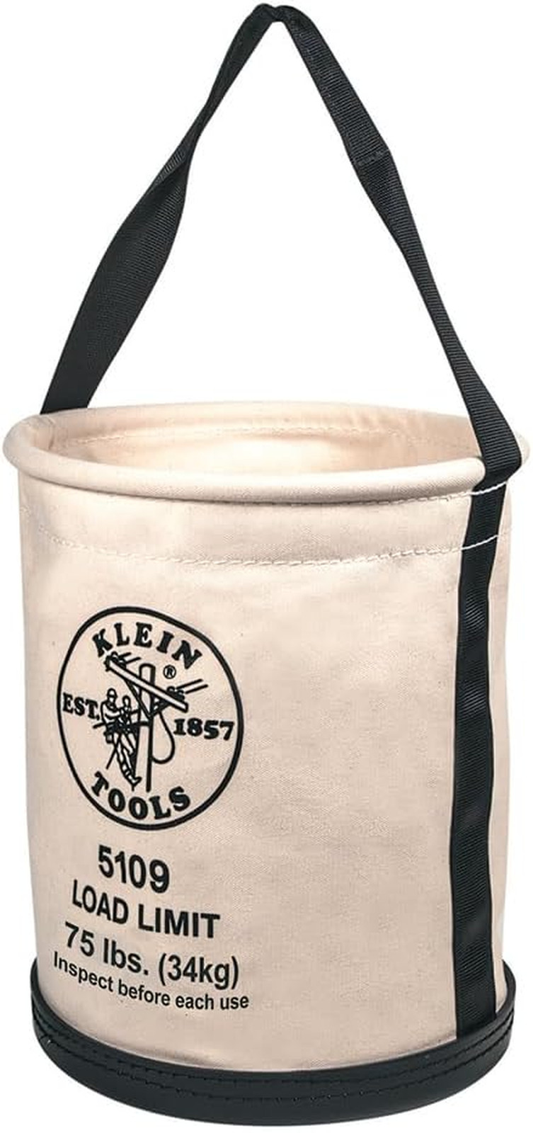 5109 Canvas Bucket, Wide-Opening Straight-Wall Tool Bucket Is Made of No. 6 Canv