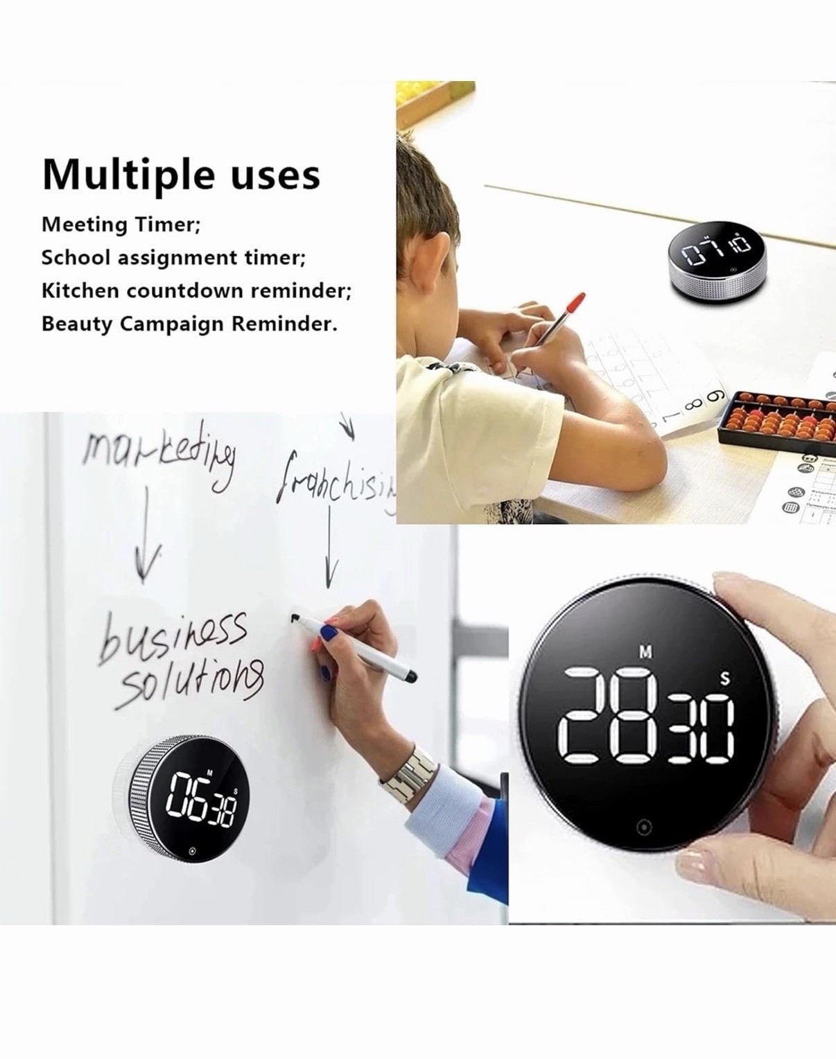 Digital Kitchen Timers, Magnetic Countdown Countup Timer