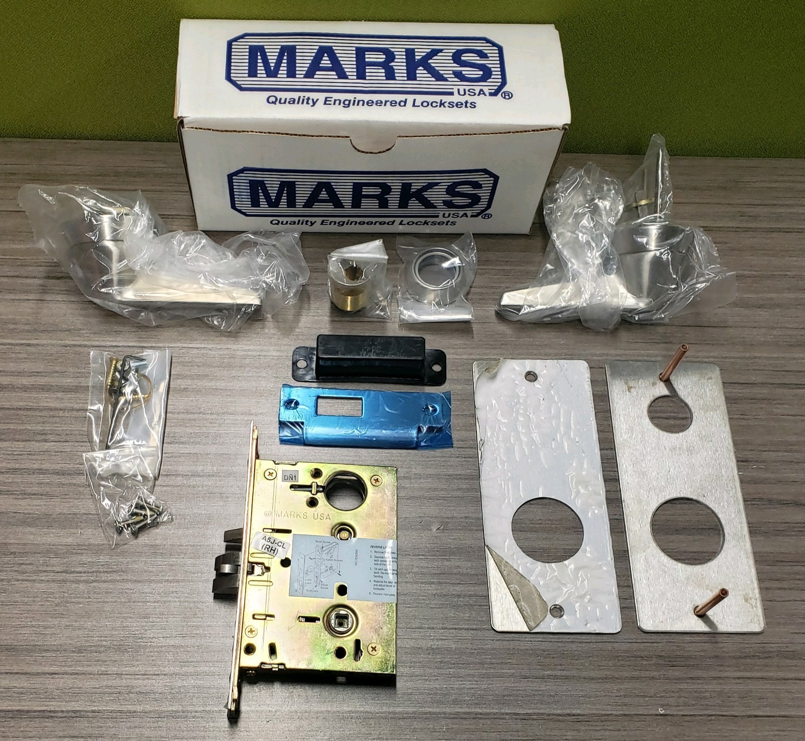 Marks USA 5SS19J RH Commercial / Classroom Mortise Cylinder Lock Grade 1