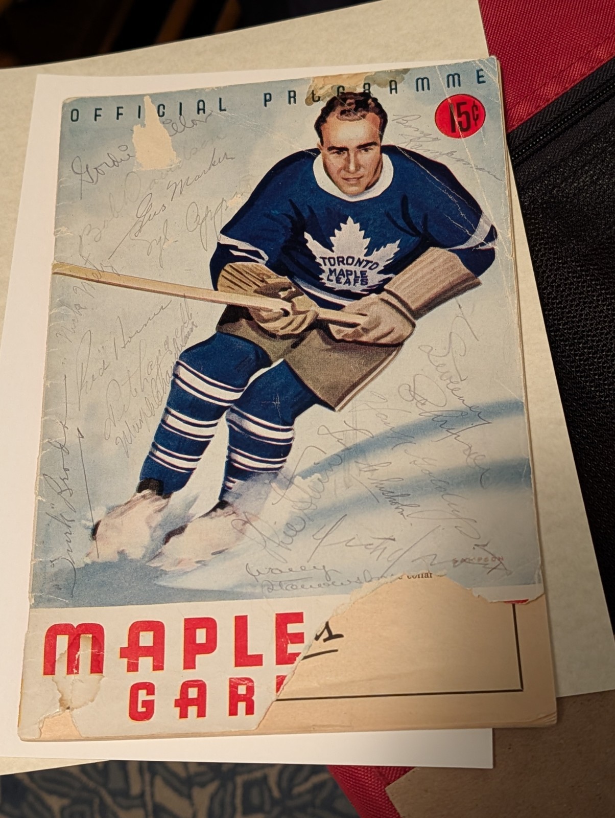 1940 Stanley Cup Finals Program Rangers At Toronto Cover Signed By 16 W/6 HOFers
