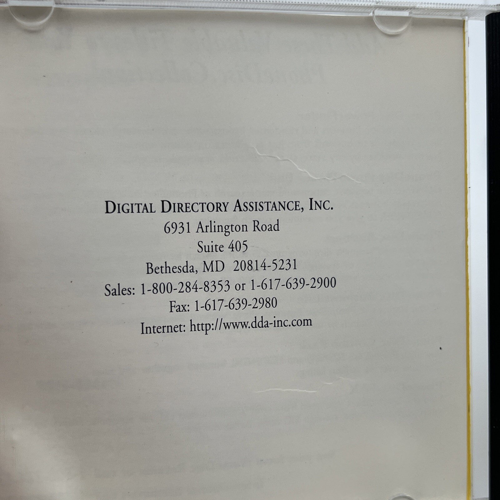 PhoneDisc Jan. '96 Phonebook Residential West Digital Directory Database CD-ROM