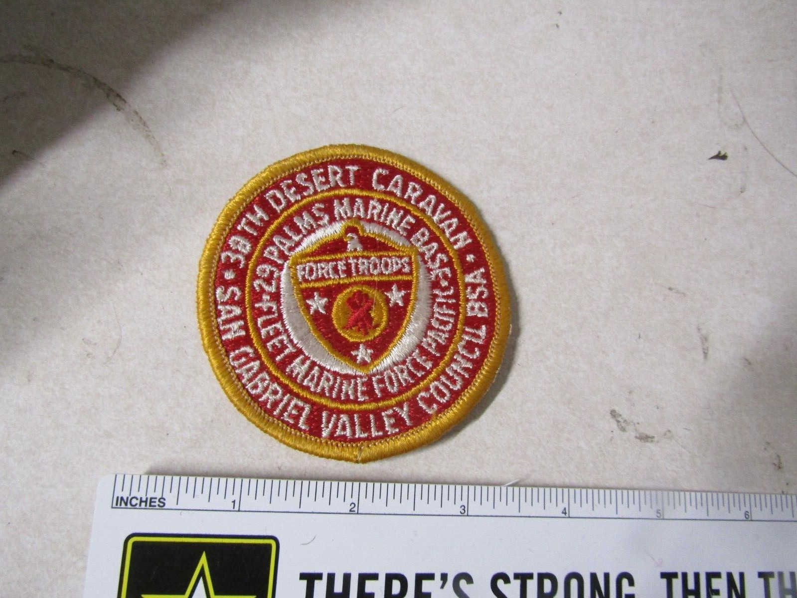MILITARY PATCH OLDER 38TH DESERT CARAVAN 29 PALMS MARINE BASE SAN GABRIEL VALLEY