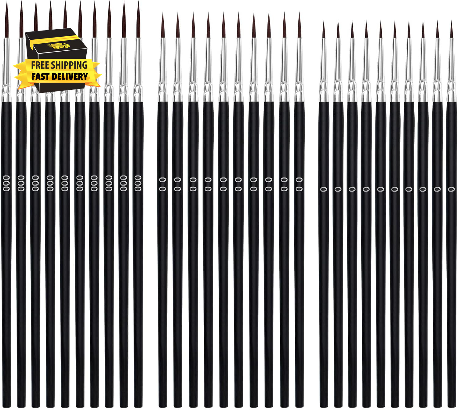 30 Pcs Tiny Detail Paint Brushes Set, Micro Small Paint Brush with 3 Sizes, Mini