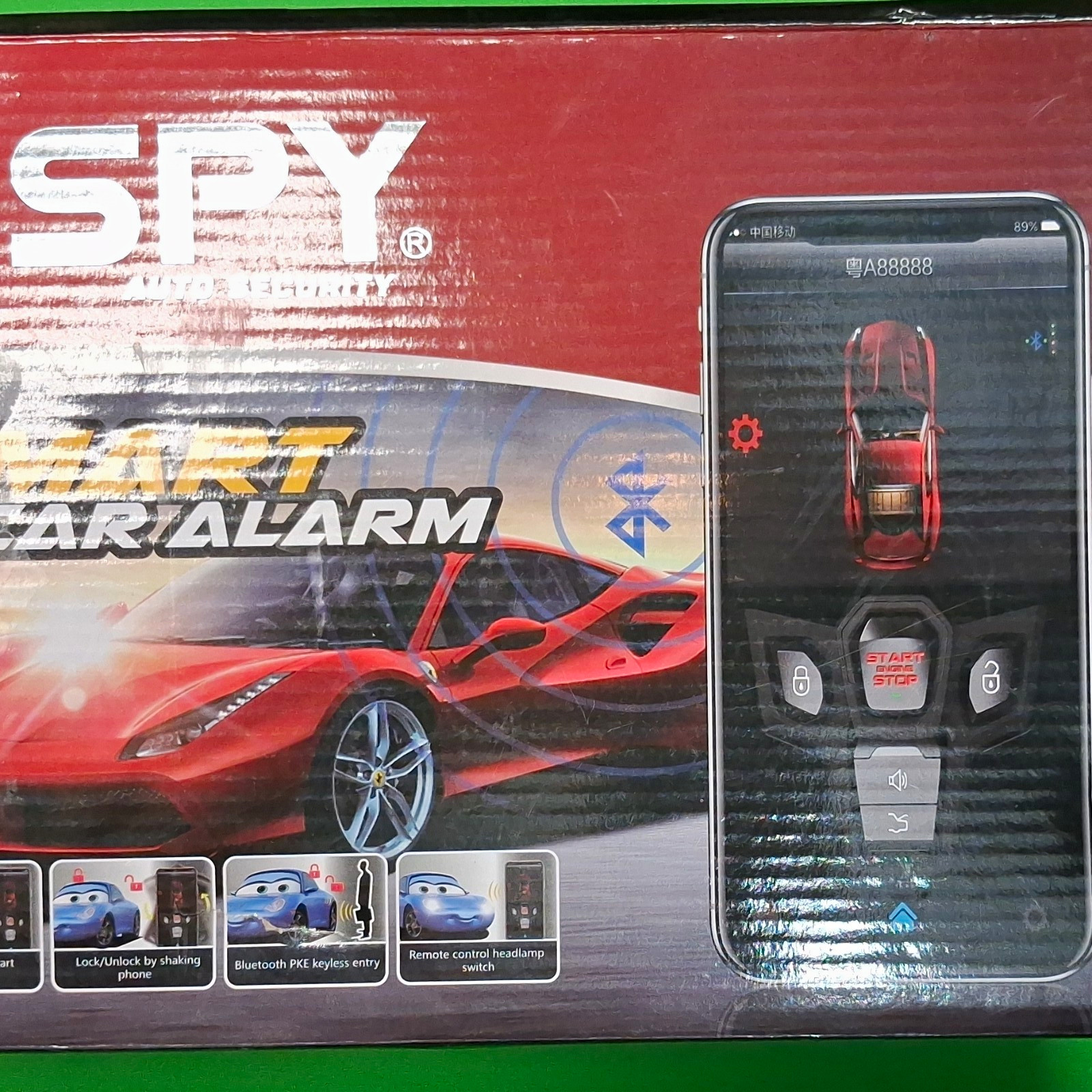 SPY Smart Car Alarm Bluetooth Keyless Entry Remote Control MPN A88888