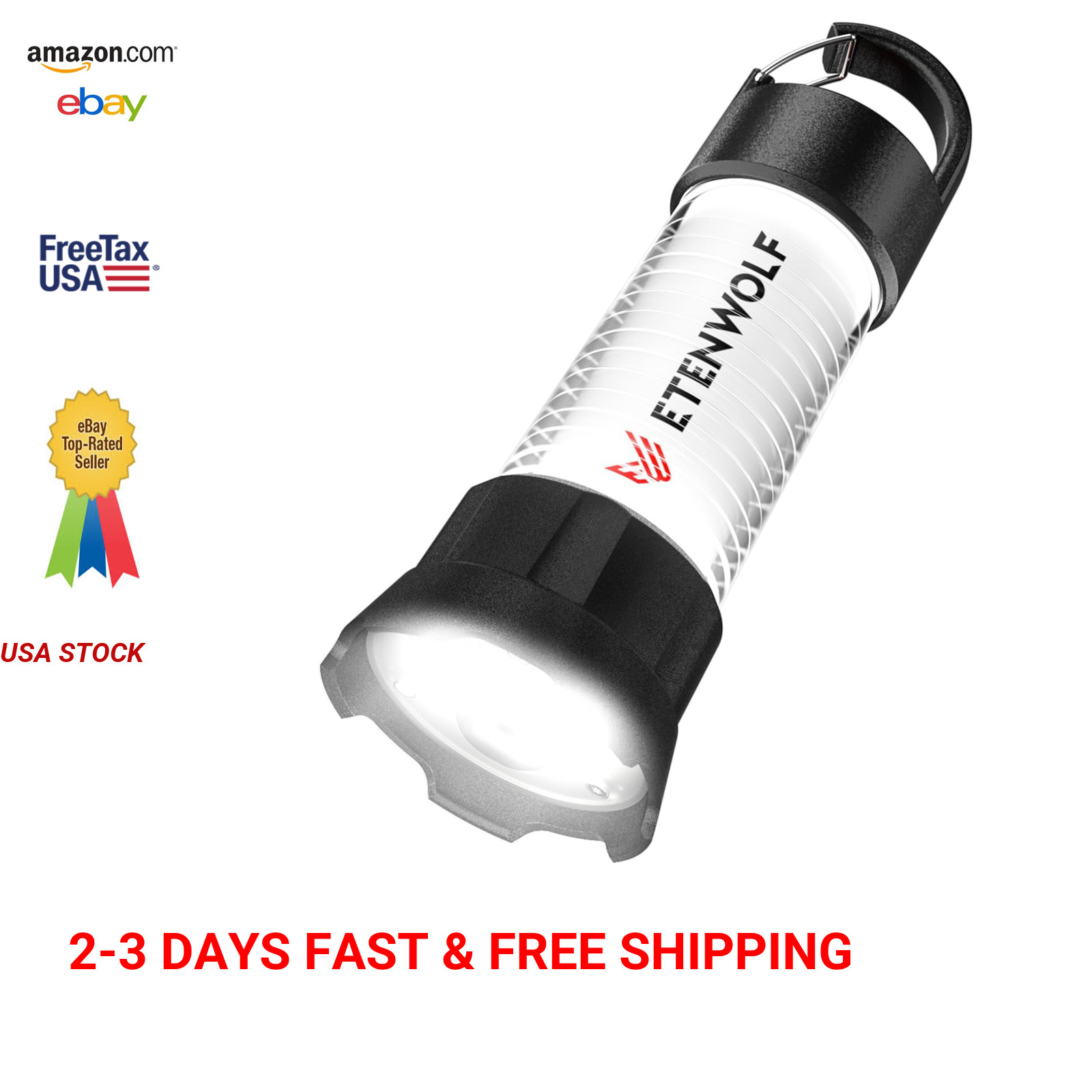 Camping Lantern Flashlight 1000LM Rechargeable 5000mAh Waterproof Portable Tent