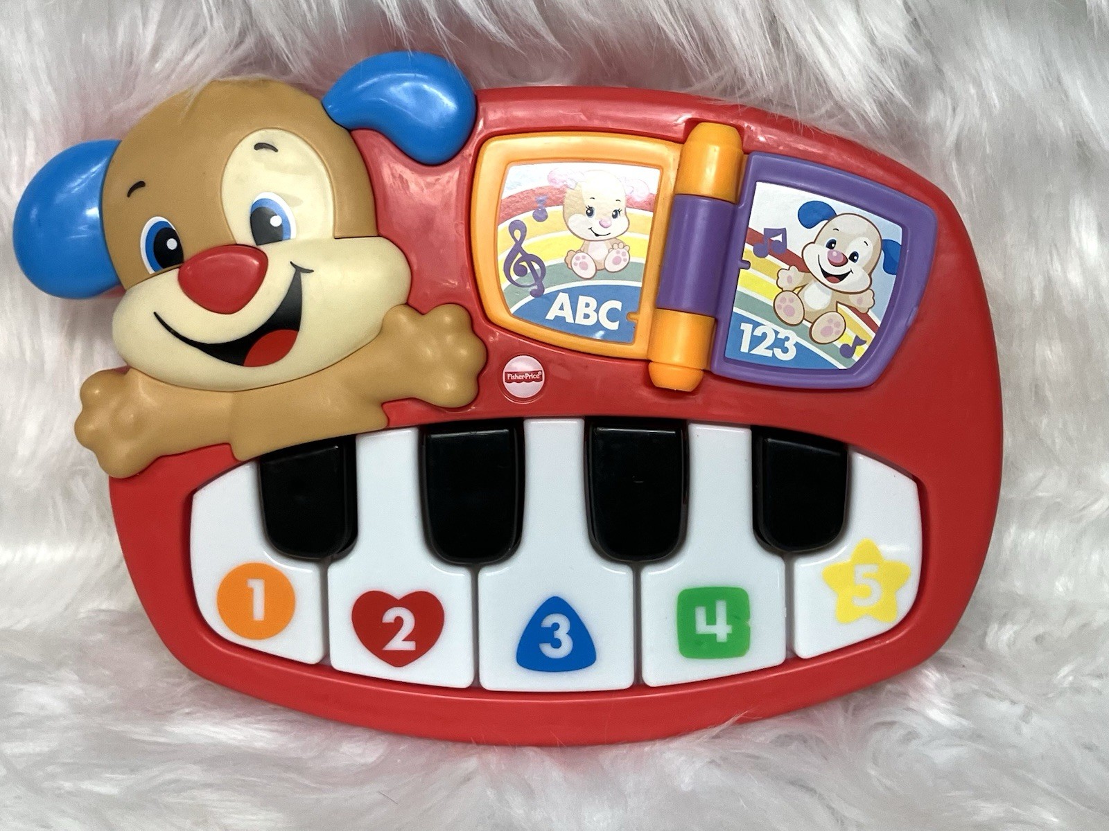 Fisher Price Laugh & Learn Silly Sounds Light-up Piano Red Puppy Toy ~ Tested