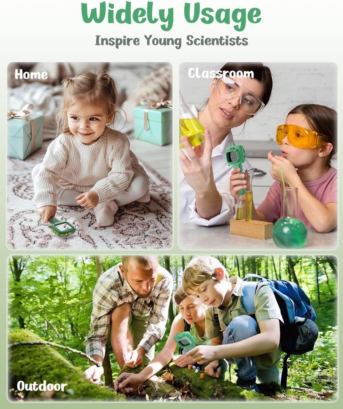 Microscope Camera for Kids Gifts Toys- Handheld Pocket Microscopes with 2.4" ...