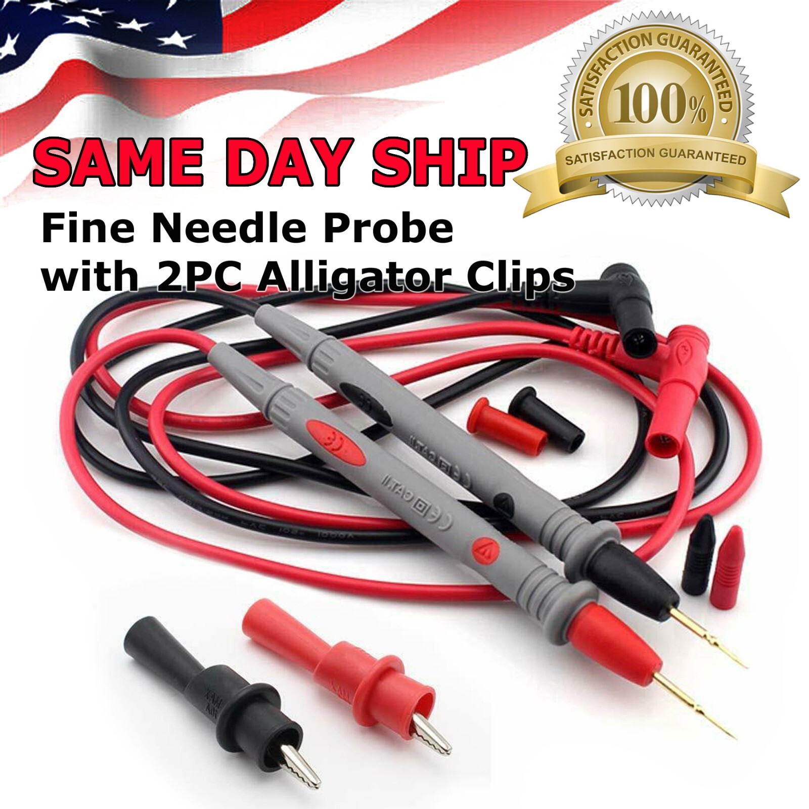 Multimeter Test Lead for Fluke Meter Electrical Alligator Clip Probes 1000V 20A