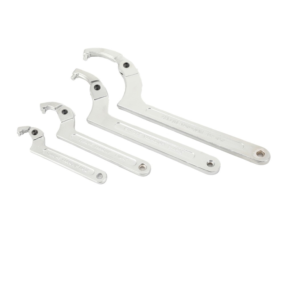 Adjustable Spanner Hook Wrench C Pin Spanner for Hydraulic Ram Cylinder 4 PCS