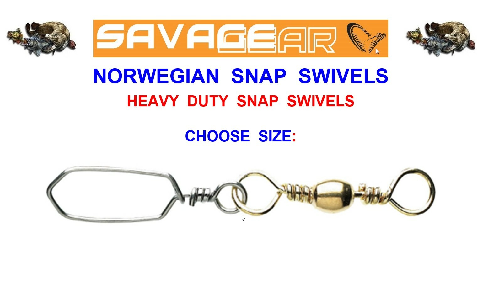 NEW SAVAGE GEAR HEAVY DUTY NORWEGIAN SNAP SWIVELS BOAT SEA FISHING LINE RIG LINK