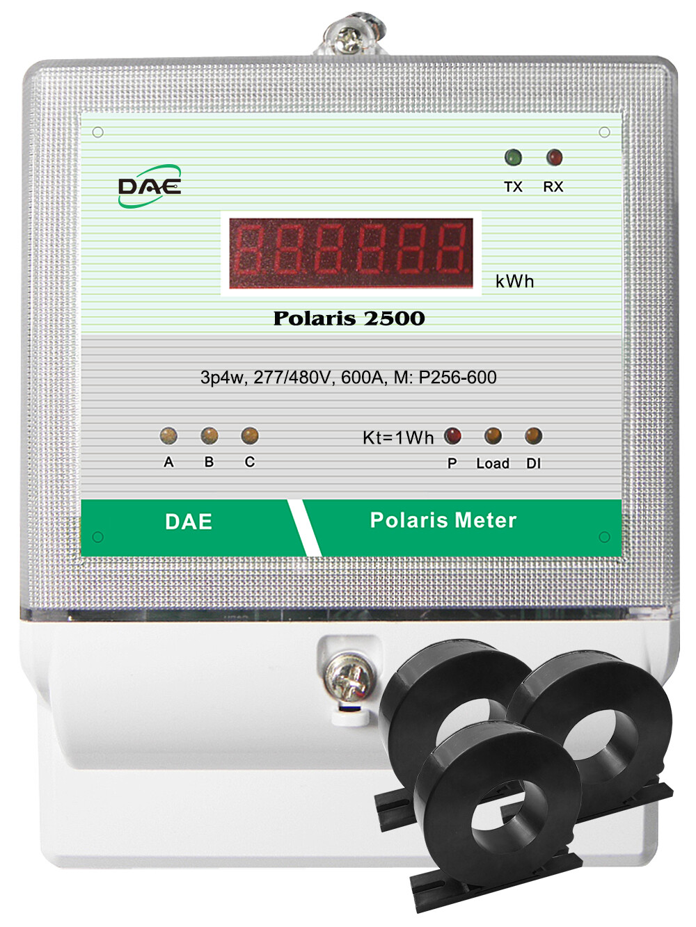 DAE P256-600-S KIT, 600A, RS485, UL kWh Submeter, 3Phase, 277/480V, 3 CTs