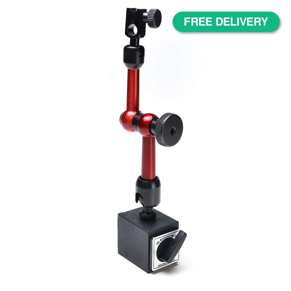 AGPtek® 3-Joint Red Adjustable Magnetic Base Holder for Digital Dial Indicator
