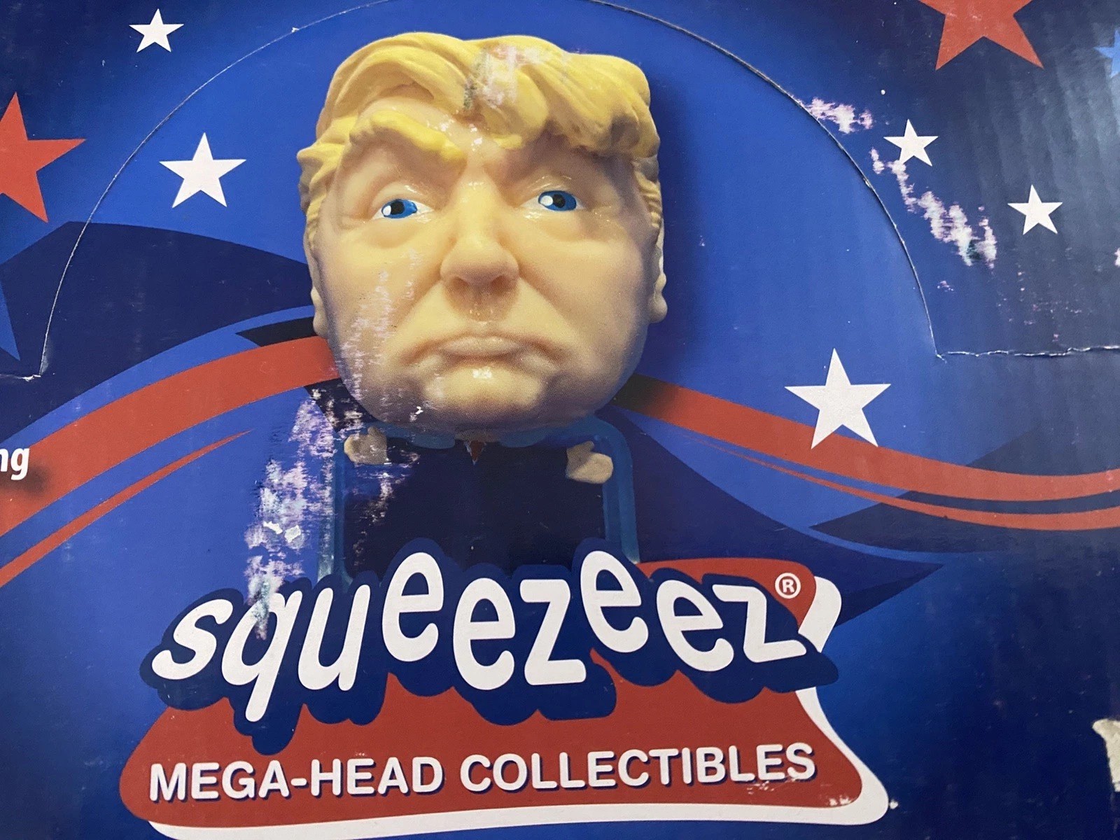 Donald Trump gag gift Squeeze Big Head doll  toy WHOLE BOX with GOLD DON MAGA!