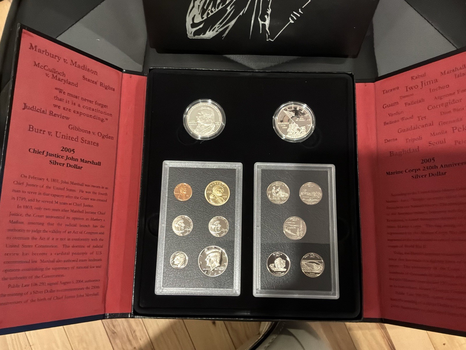 2005 US Mint American Legacy Collection Complete OGP COA 2 Silver Dollars Set