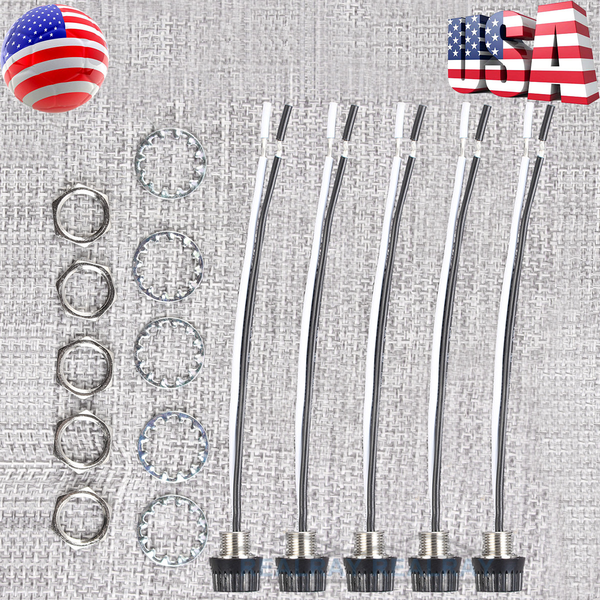 5x Rotary Stye On/Off Canopy Switches, 3/1 amps at 125/250,4" Wire 3/8 Threaded