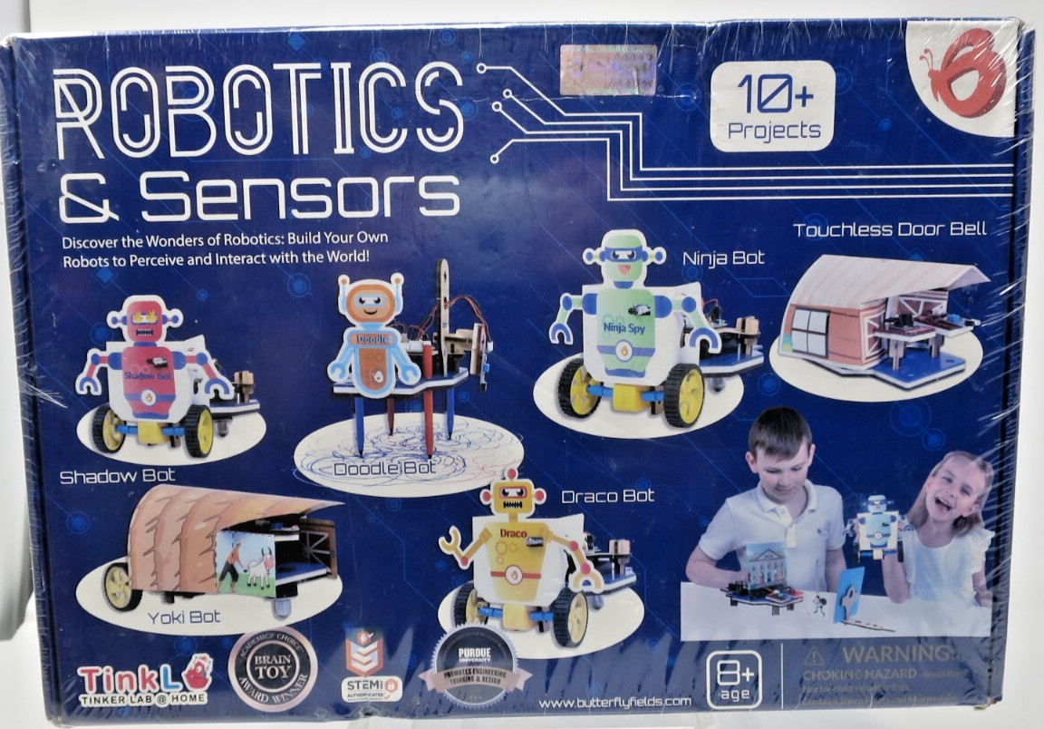 Tinkl Robotics & Sensors 10+ Projects Brain Toy Educational Butterfly Fields NEW