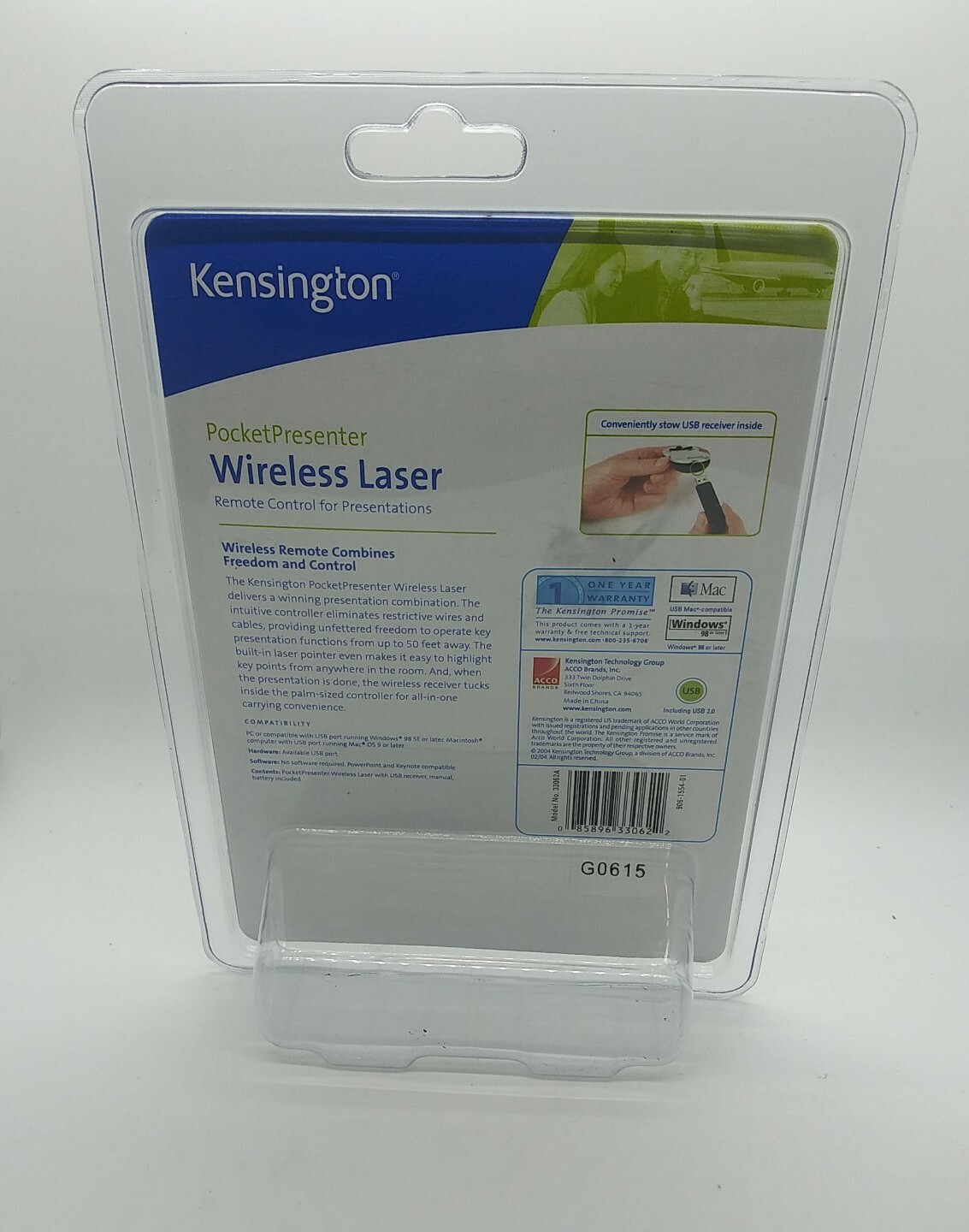 Kensington Pocket Presenter W/Laser Pointer & Remote 50ft. Range School 33062A