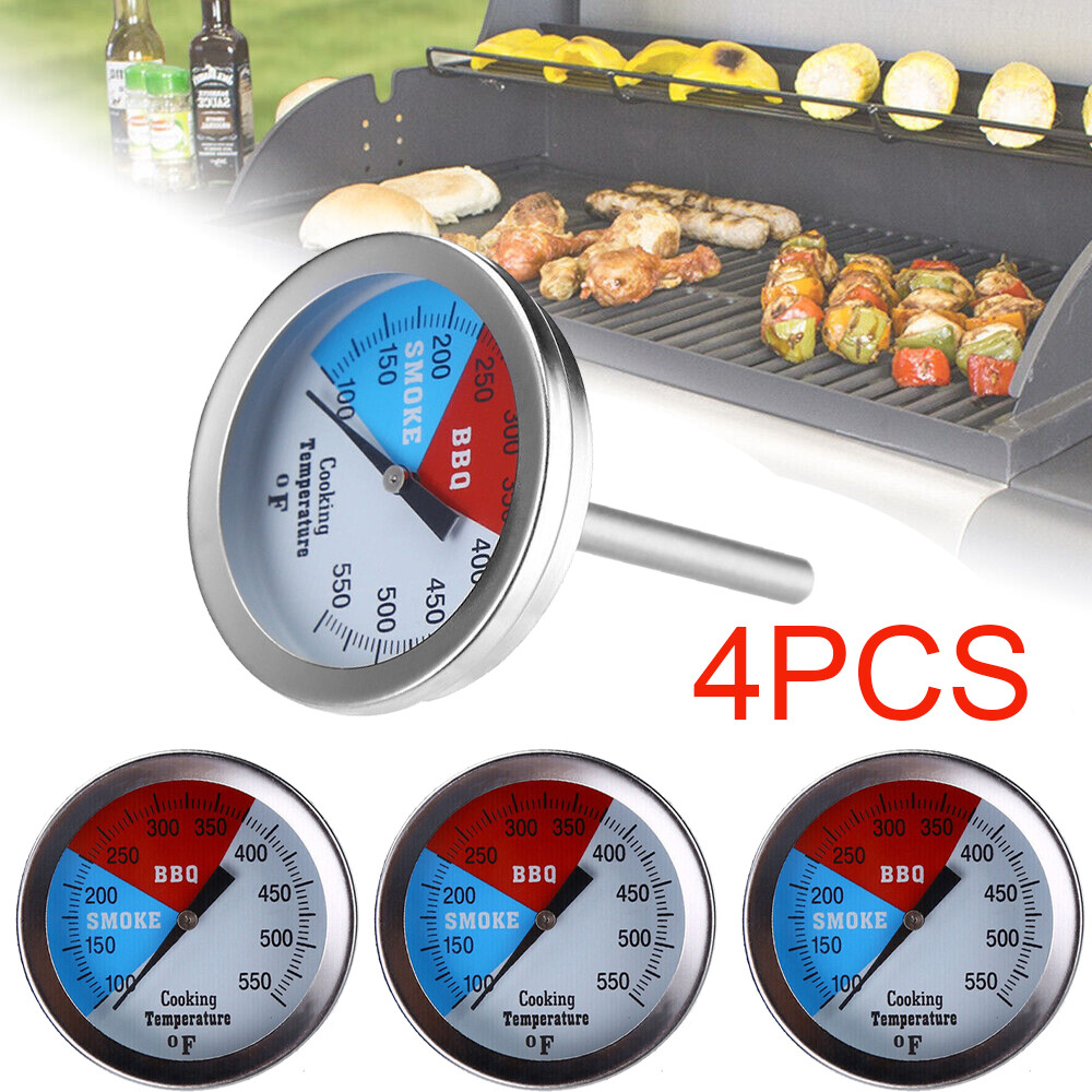 4X Temperature Thermometer Gauge Barbecue BBQ Grill Smoker Pit Thermostat BBQ