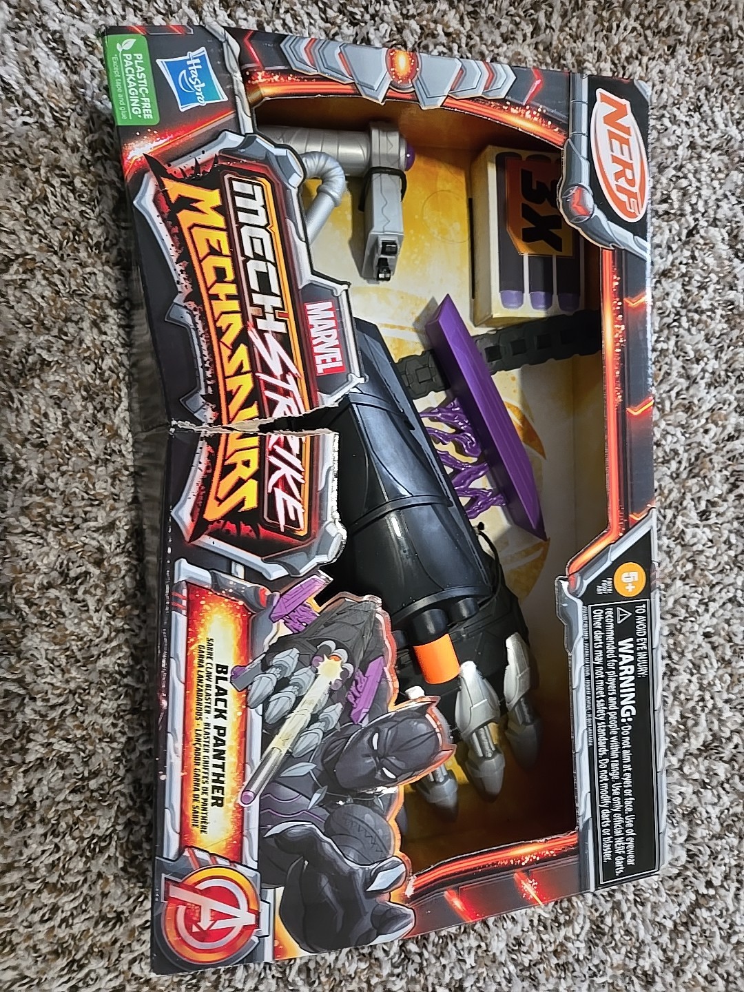 Hasbro Marvel Nerf Mech Strike Mechasaurs Black Panther Claw New
