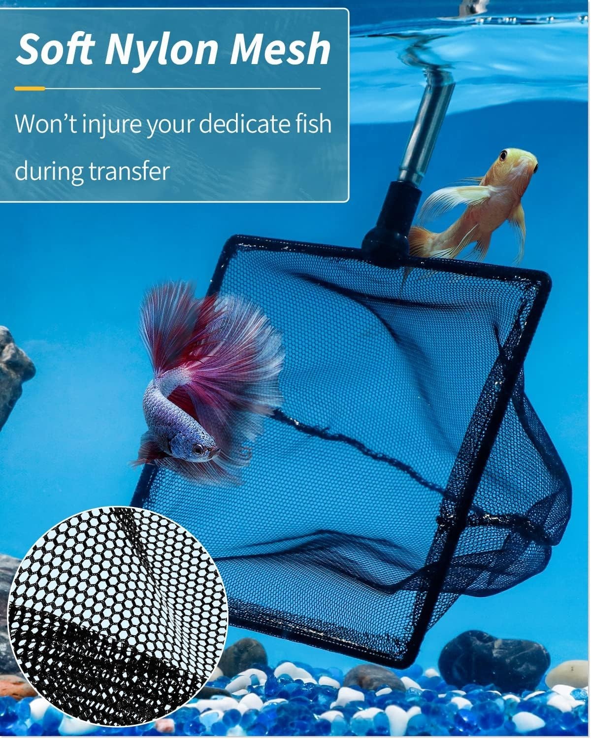 Versatile 6-Inch Aquarium Fish Net - Safe, Rust-Resistant & Easy to Store