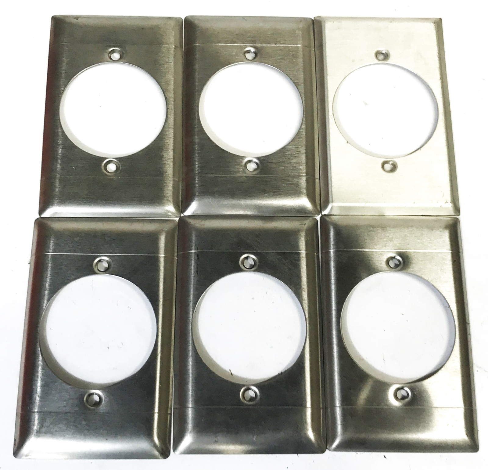 Sierra Stainless Steel High Voltage Wall Plate (No Screws) SS723 [Lot of 6] NOS