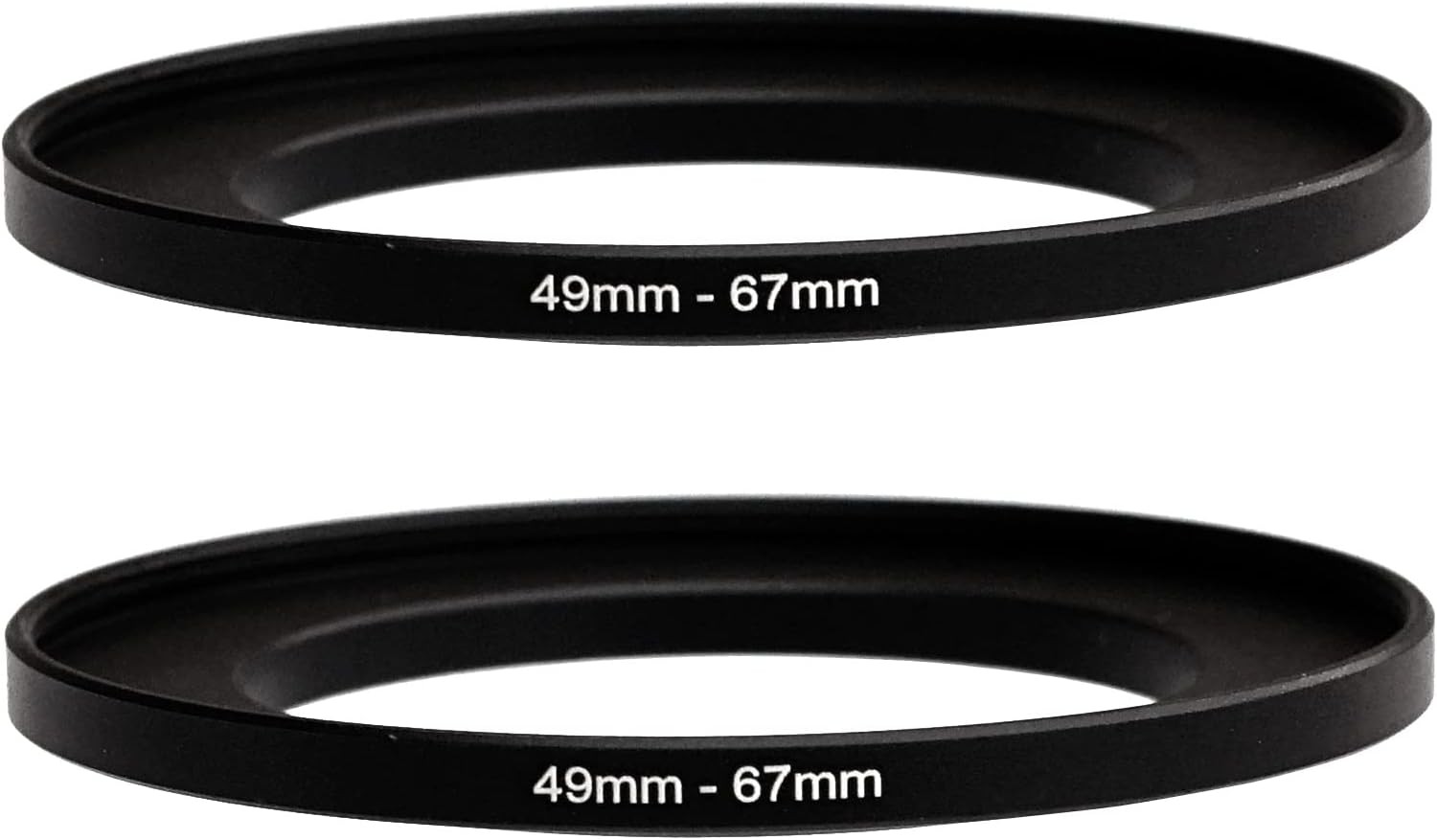 (2 Pcs) 49-67MM Step Up Ring Adapter, 49mm to 67mm Filter Ring, 49 mm