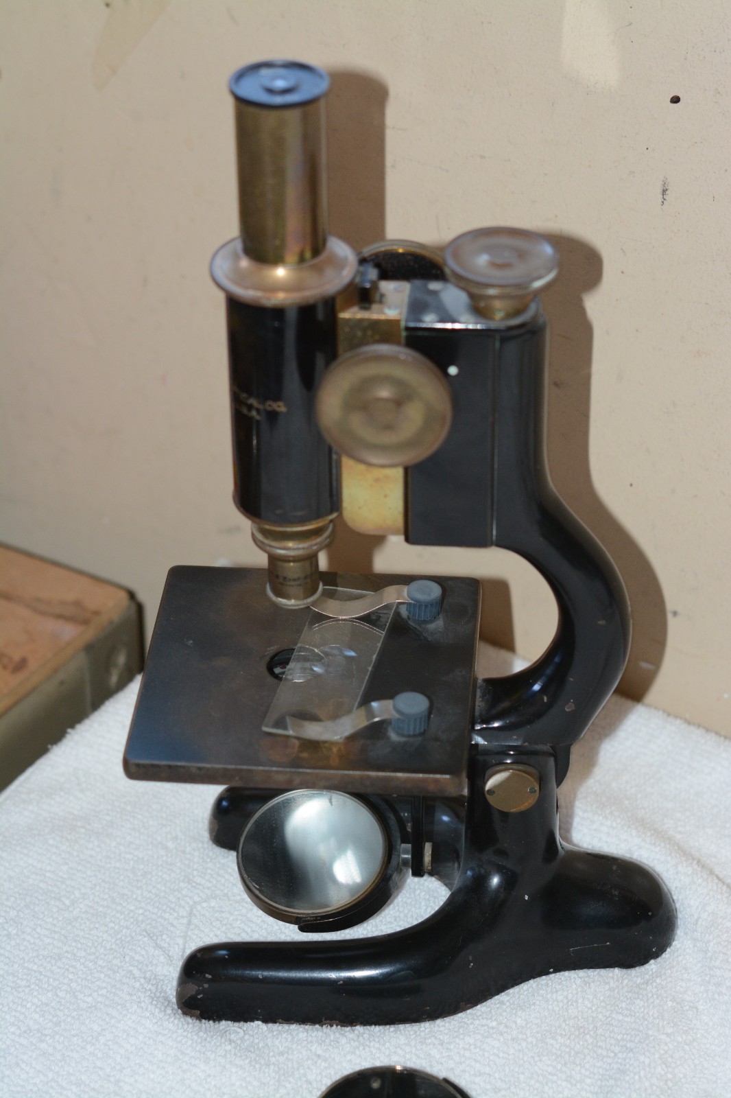 Microscopes. Antique. Bausch Lomb mirror microscope