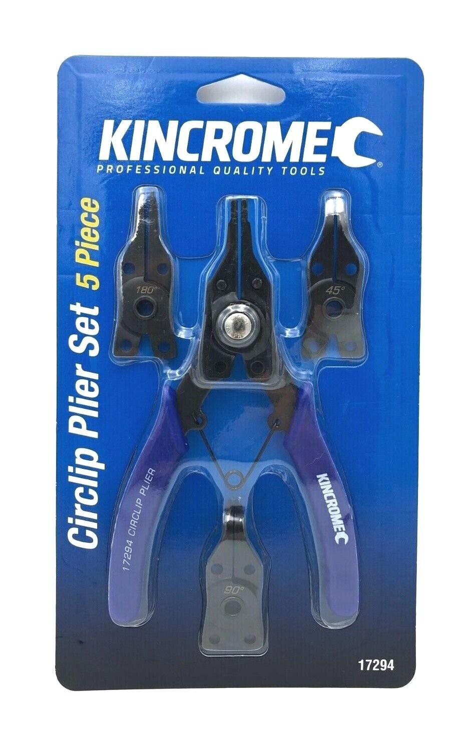 KINCROME 5 Pieces Combination Circlip Plier Set 160mm Internal & External 17294