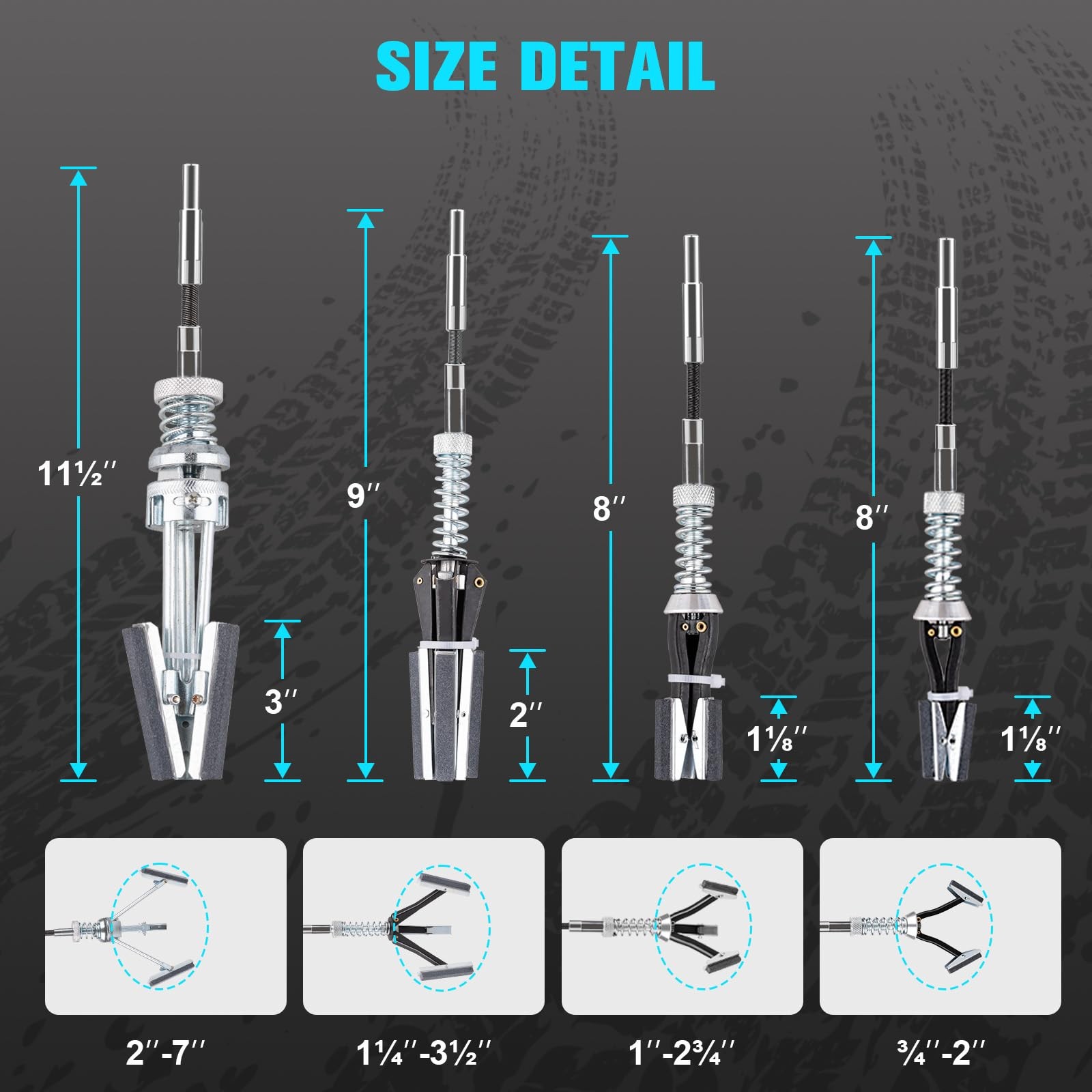 7Pcs Engine Cylinder Hone Tool Kit 3/4 to 7 Adjustable Deglazer Rebuild Engine