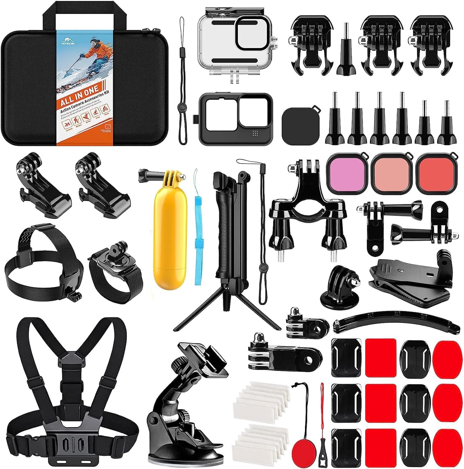 Action Camera Accessory Kit Waterproof Housing Straps