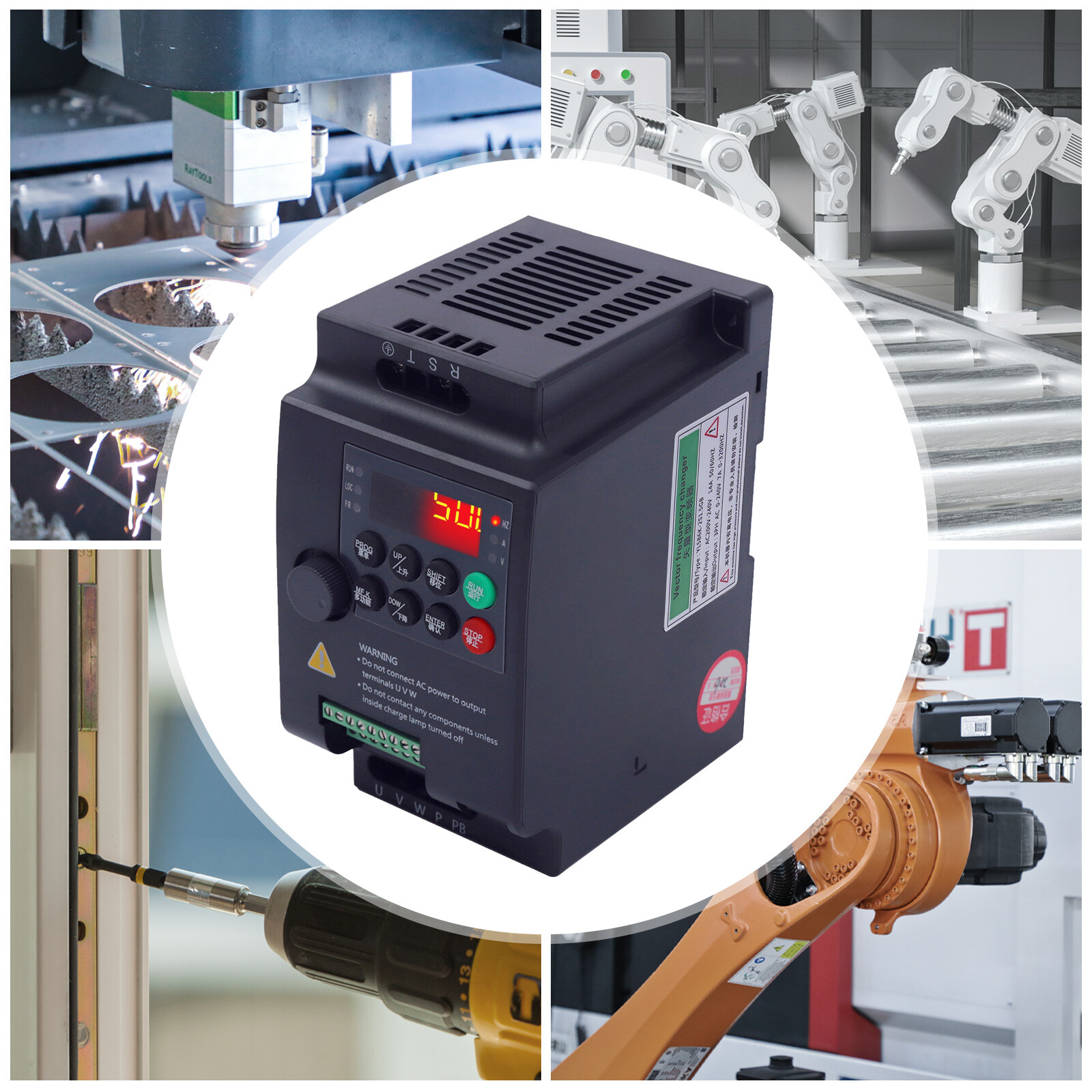2 HP 3 Phase Motor Variable Frequency Drive VFD Speed Controller 220VAC 1.5KW 7A