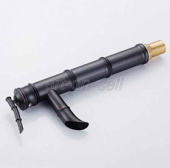 Black Bronze Bamboo Bathroom Vessel Sink Tap Lavatory Vanity Basin Faucet ahg017