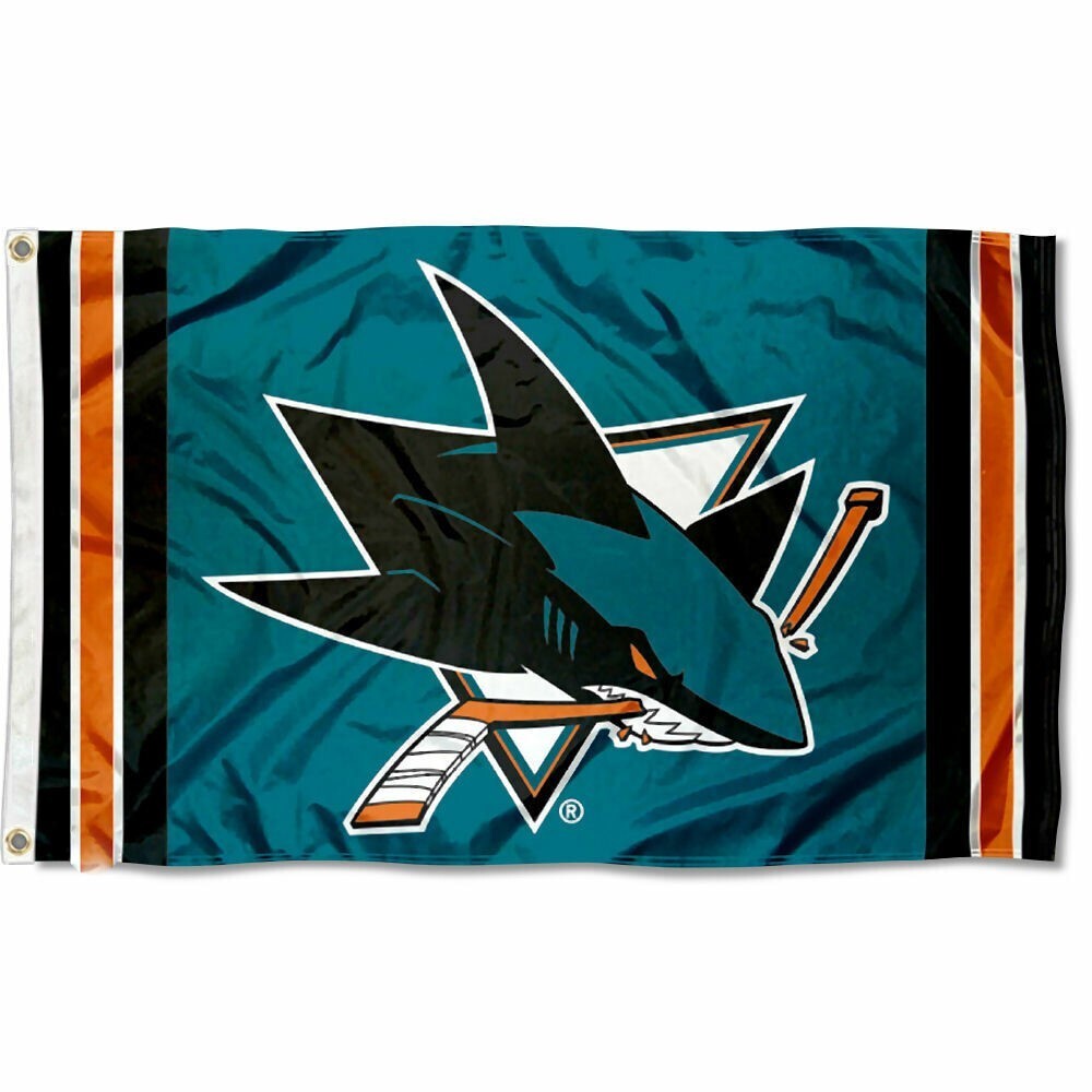 SAN JOSE SHARKS 3'X5' FLAG/BANNER **100% FULL COLOR ON BOTH SIDES OF FLAG**